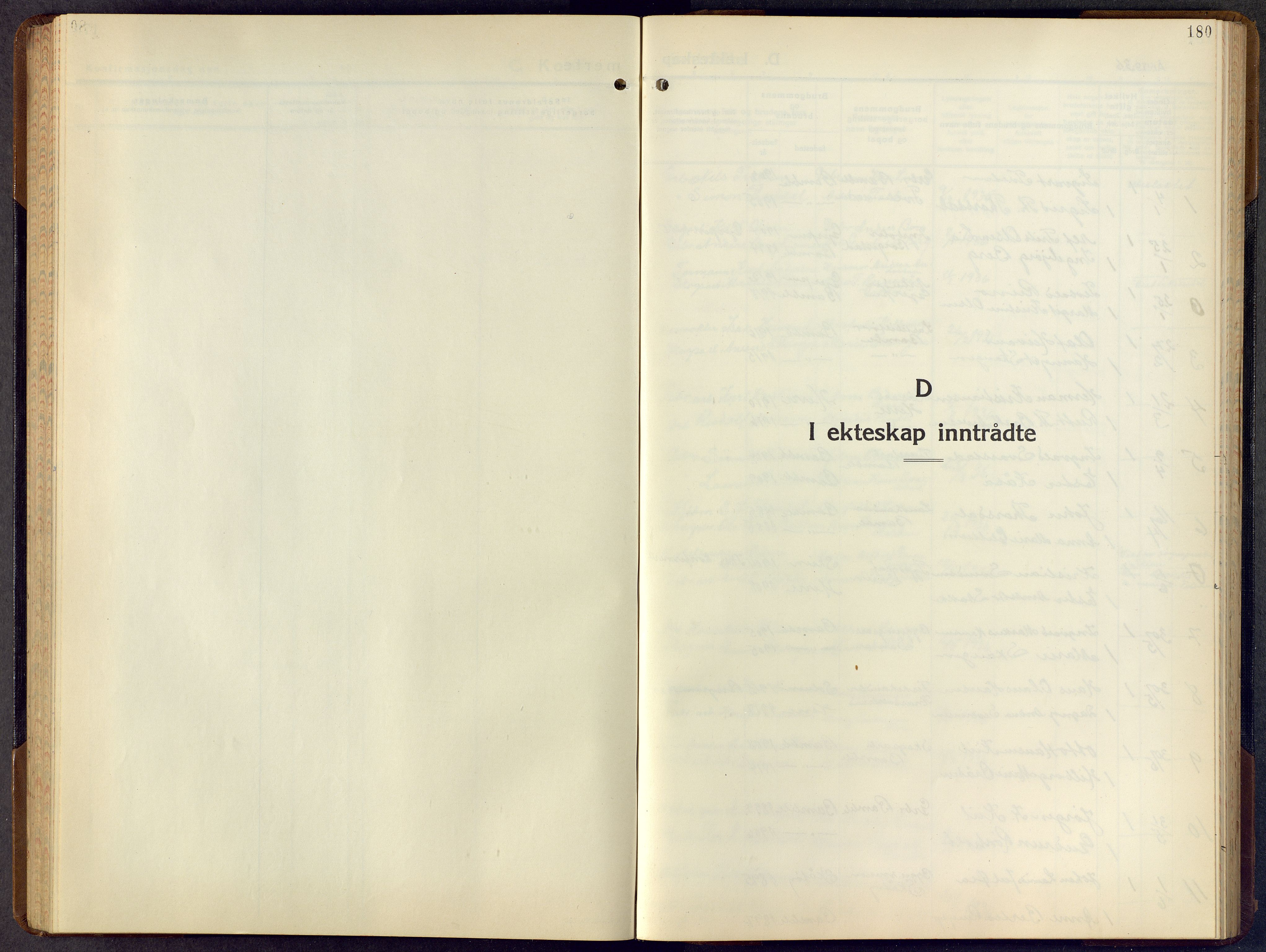 Bamble kirkebøker, SAKO/A-253/G/Ga/L0012: Klokkerbok nr. I 12, 1936-1951, s. 180