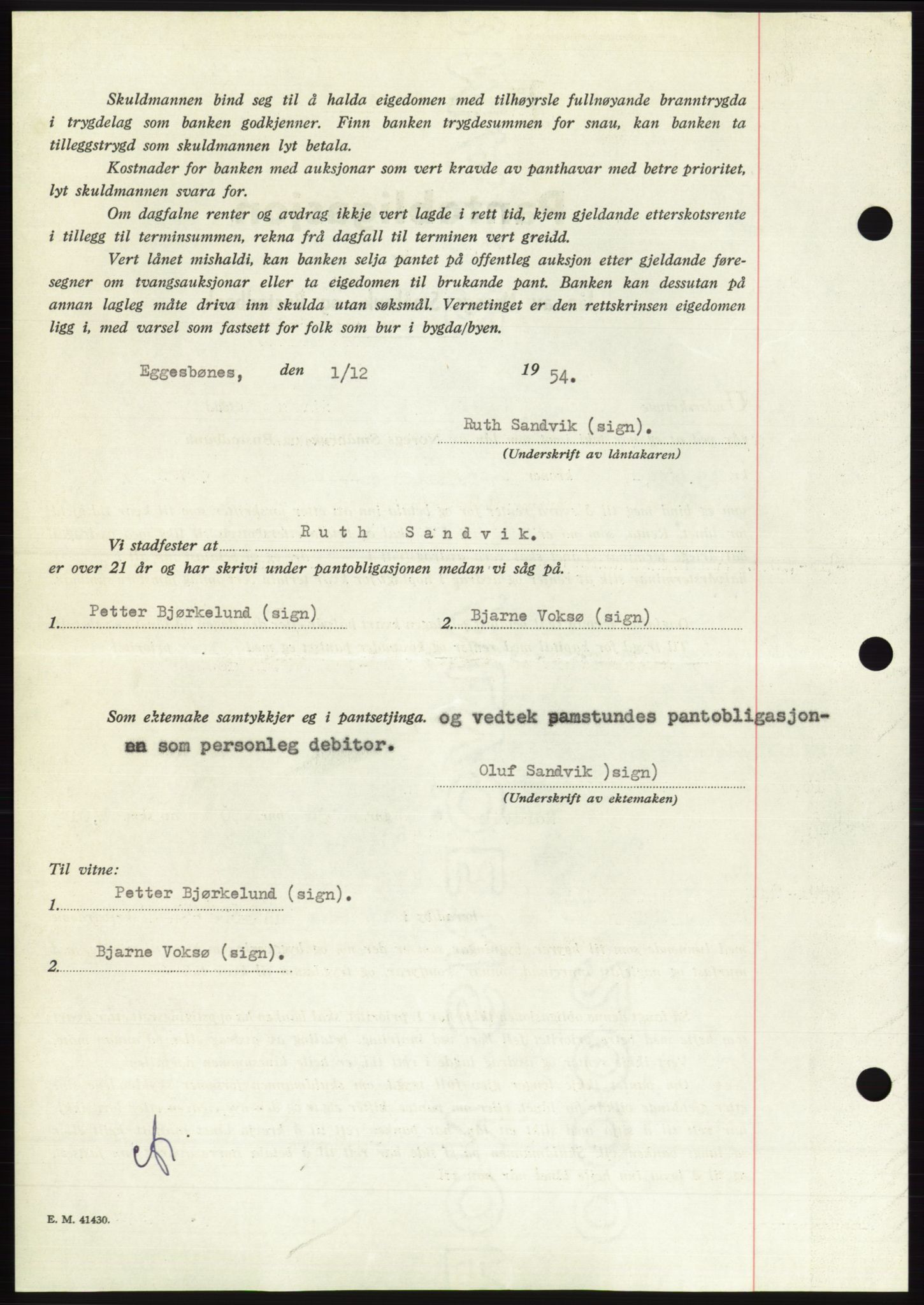 Søre Sunnmøre sorenskriveri, AV/SAT-A-4122/1/2/2C/L0126: Pantebok nr. 14B, 1954-1955, Dagboknr: 3230/1954
