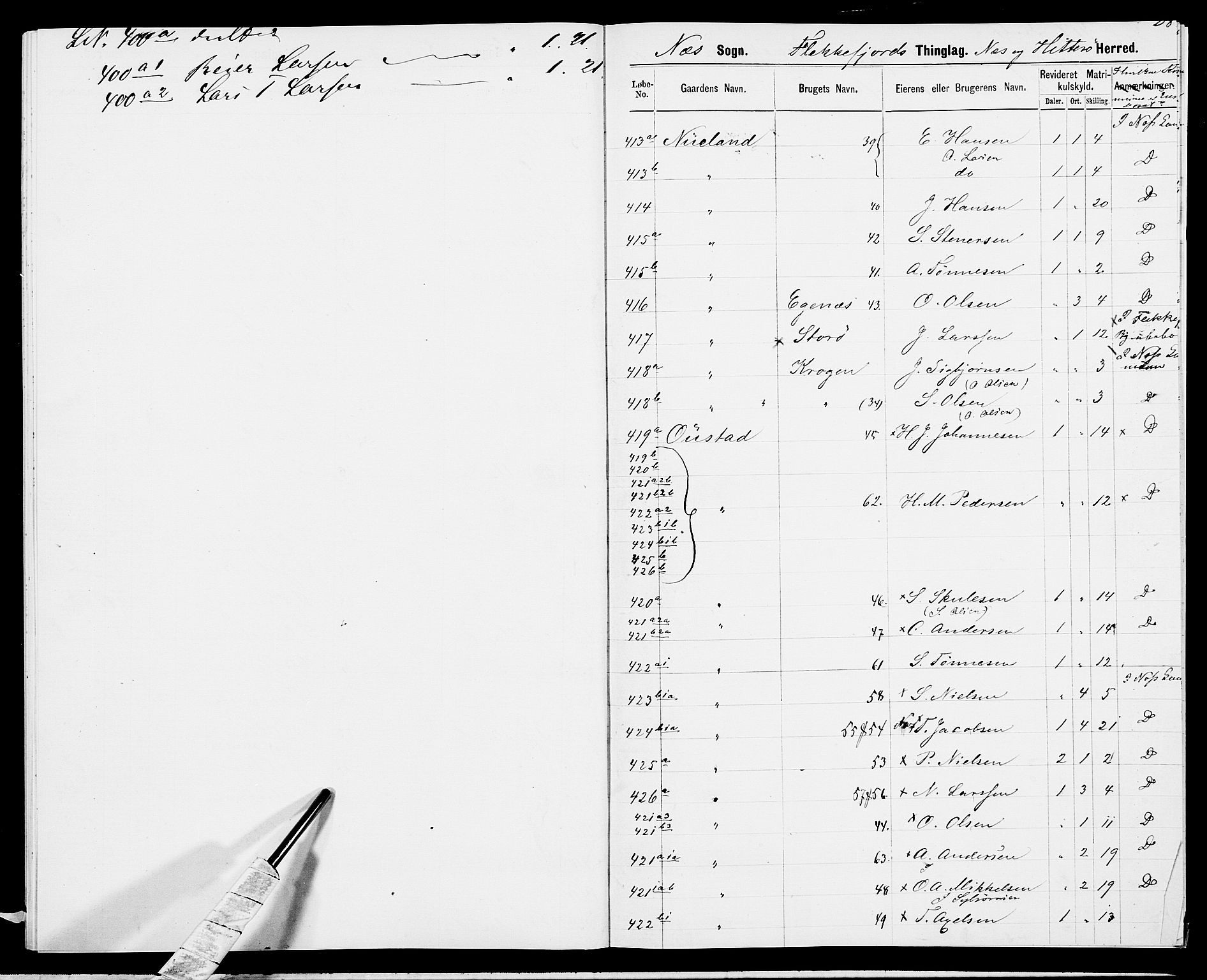 SAK, Folketelling 1875 for 1042L Flekkefjord prestegjeld, Nes sokn og Hidra sokn, 1875, s. 31