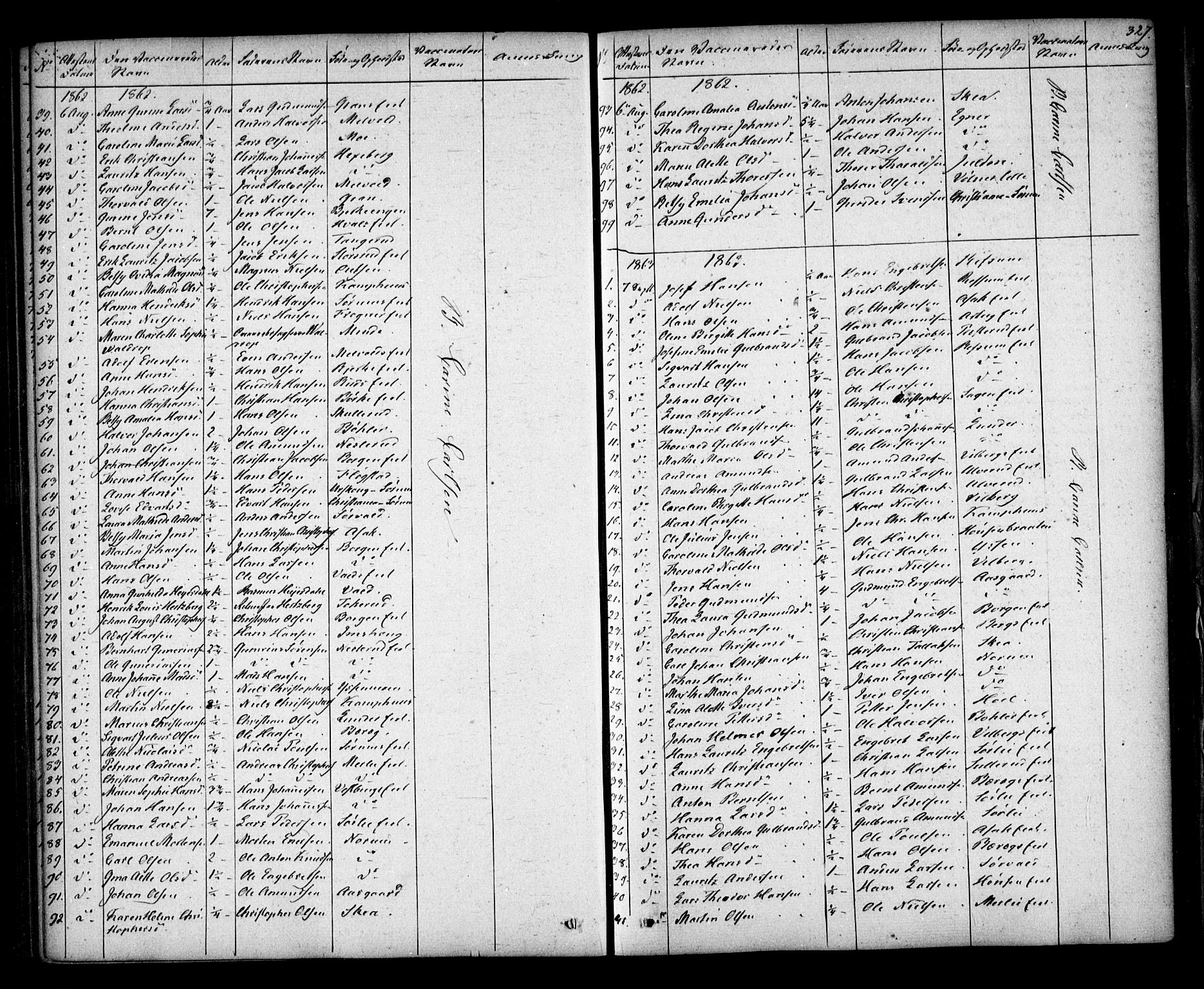 Sørum prestekontor Kirkebøker, SAO/A-10303/F/Fa/L0005: Ministerialbok nr. I 5, 1846-1863, s. 327