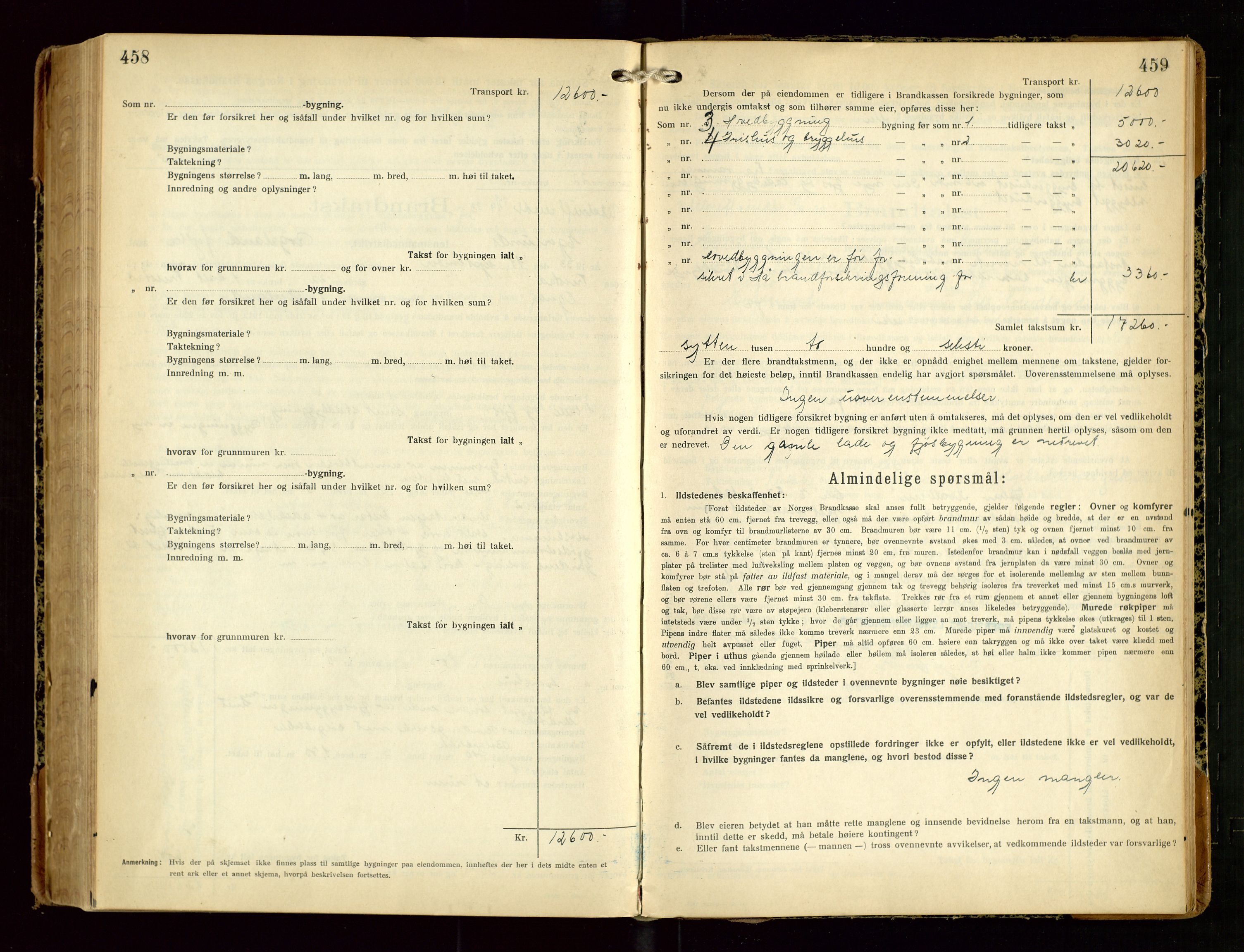 Eigersund lensmannskontor, AV/SAST-A-100171/Gob/L0005: "Brandtakstprotokoll", 1925-1934, s. 458-459