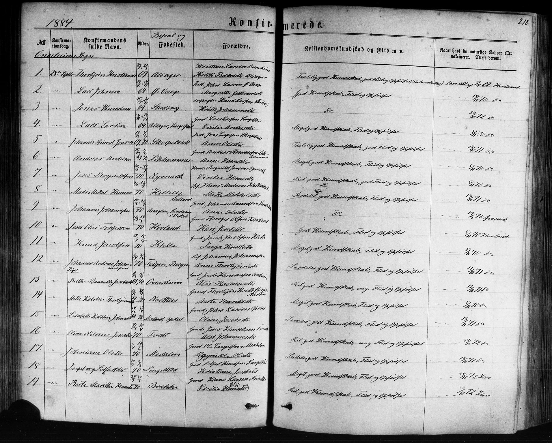 Tysnes sokneprestembete, AV/SAB-A-78601/H/Haa: Ministerialbok nr. A 12, 1872-1886, s. 218