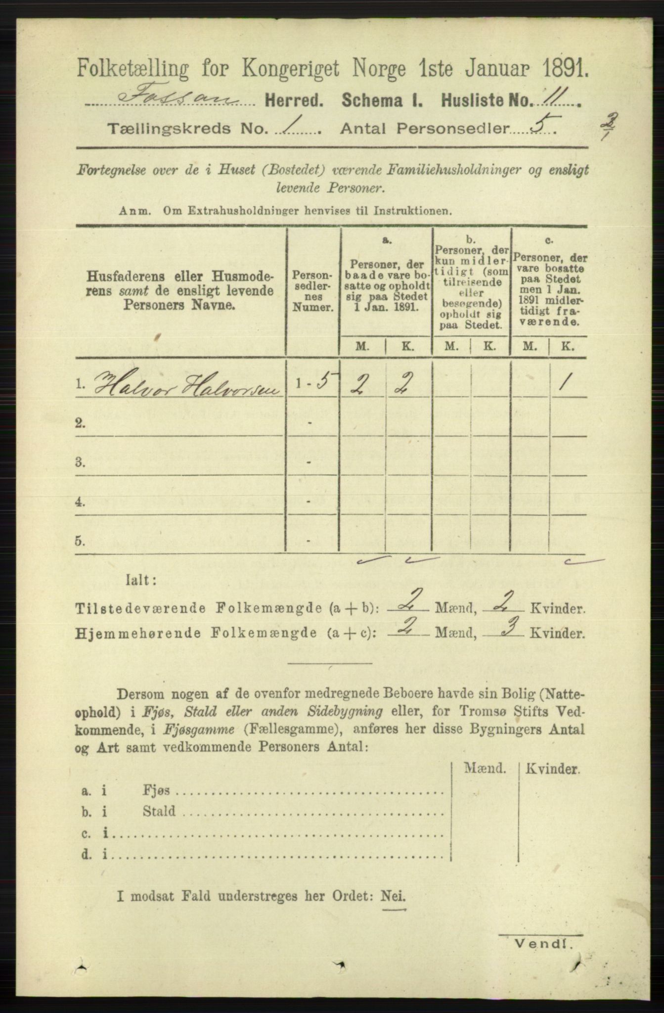 RA, Folketelling 1891 for 1129 Forsand herred, 1891, s. 46