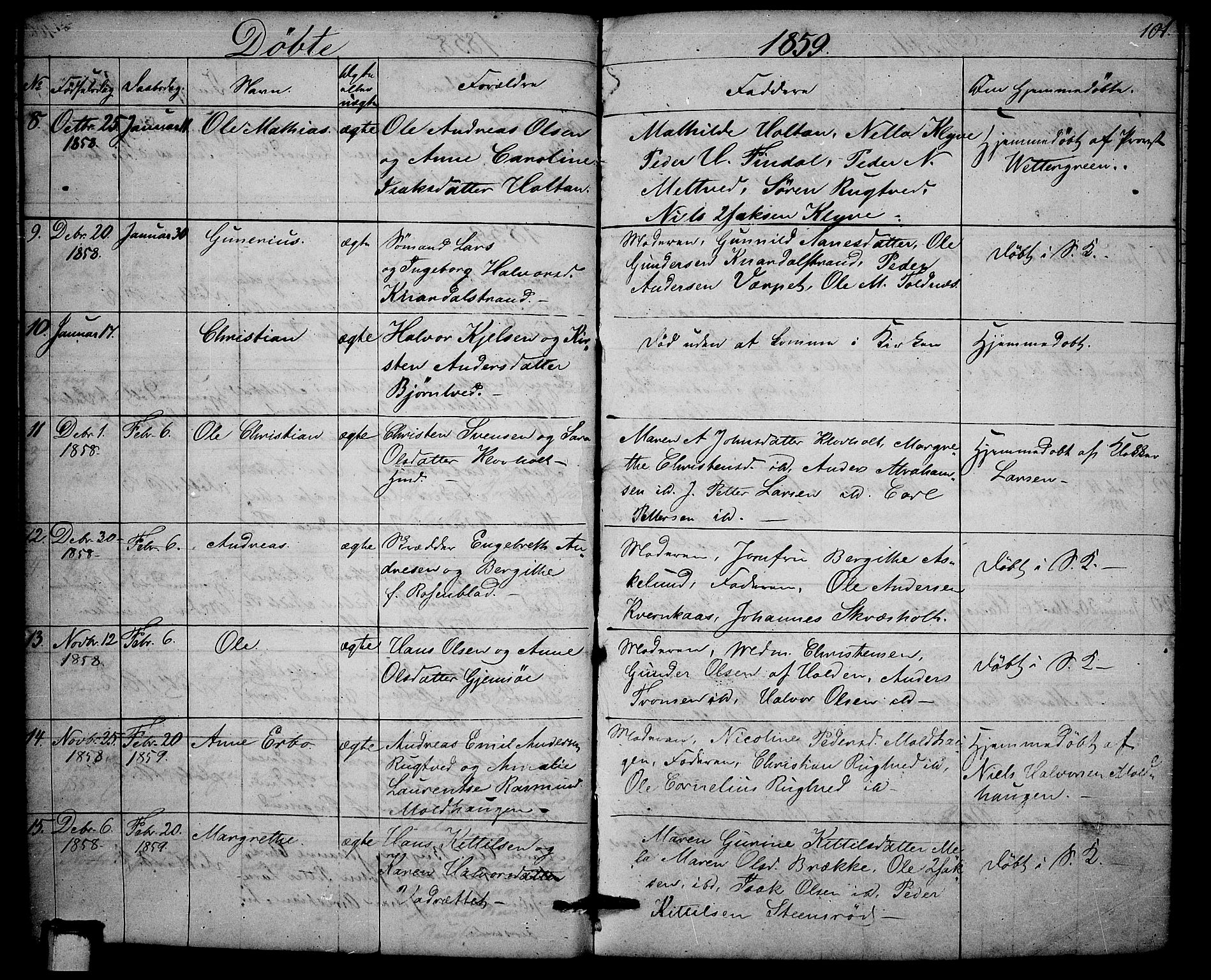 Solum kirkebøker, AV/SAKO-A-306/G/Ga/L0003: Klokkerbok nr. I 3, 1848-1859, s. 101