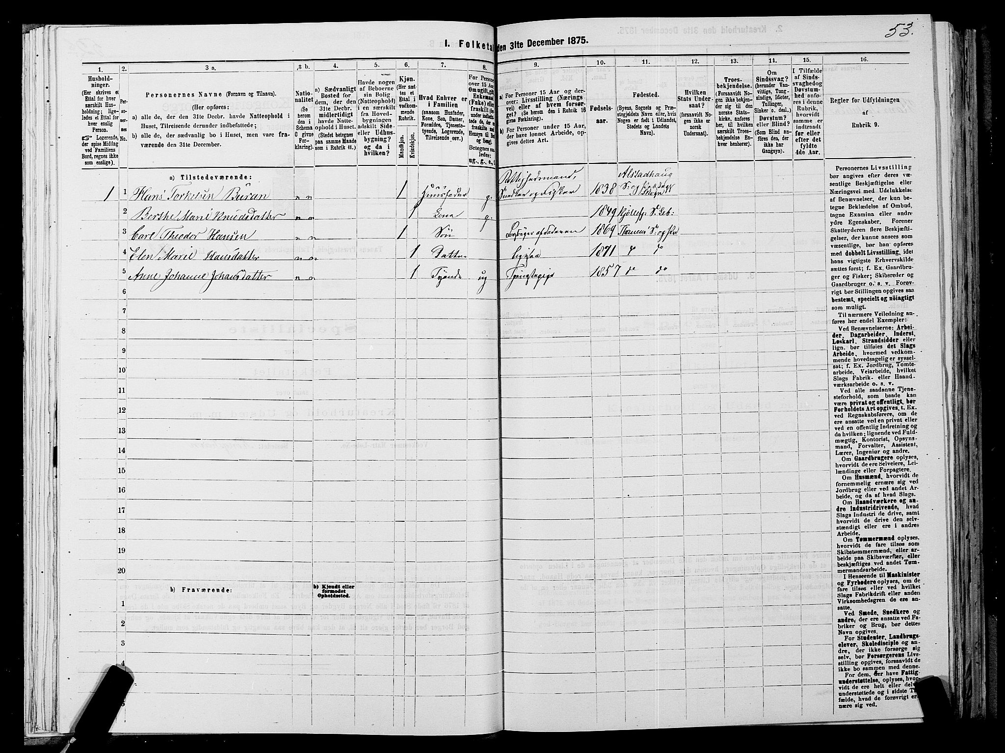 SATØ, Folketelling 1875 for 2025P Tana prestegjeld, 1875, s. 1053