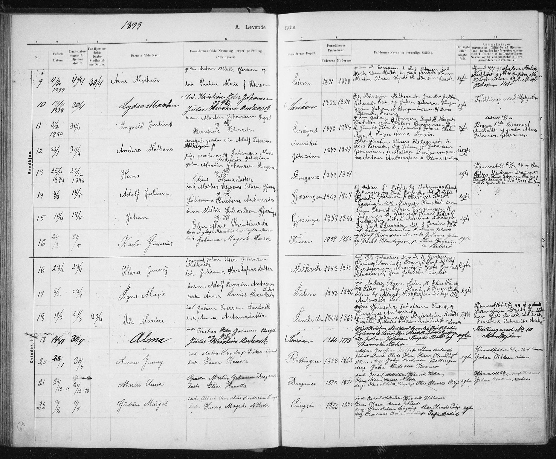 Ministerialprotokoller, klokkerbøker og fødselsregistre - Sør-Trøndelag, AV/SAT-A-1456/640/L0586: Klokkerbok nr. 640C03b, 1891-1908