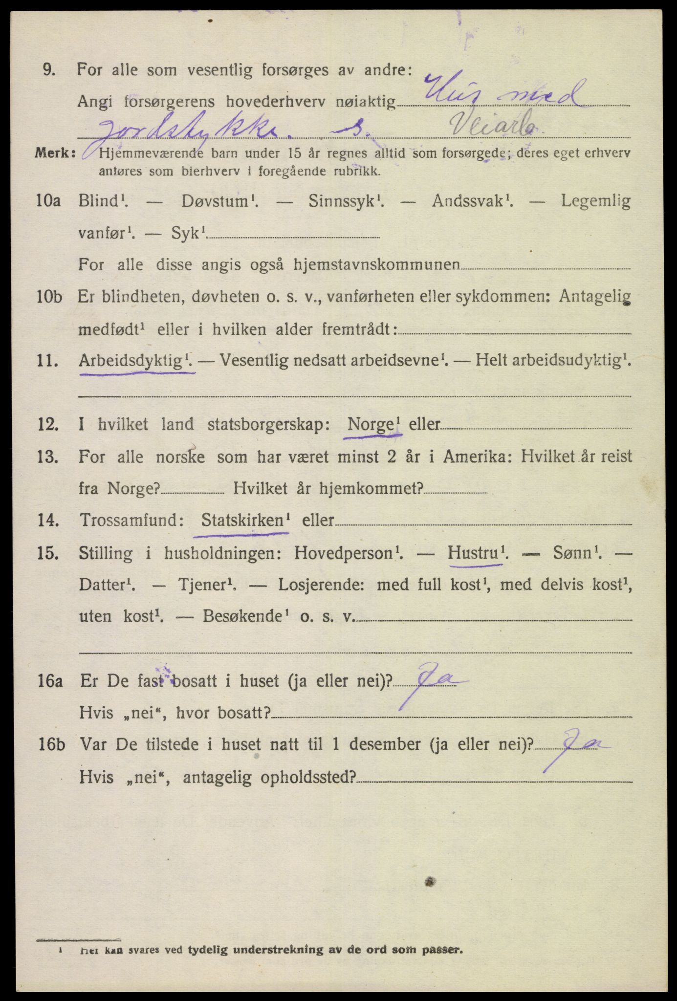 SAK, Folketelling 1920 for 1046 Tonstad herred, 1920, s. 1317