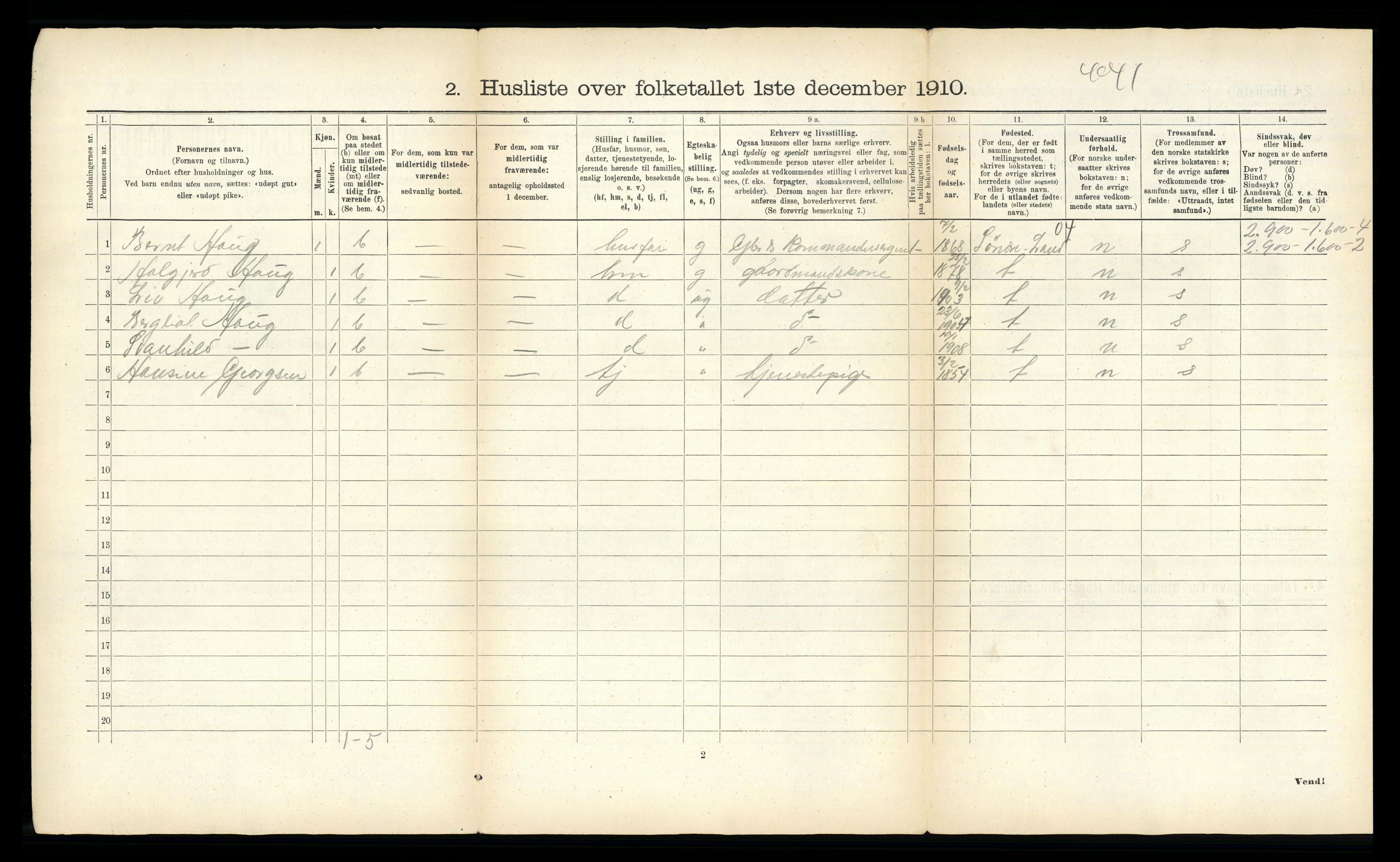 RA, Folketelling 1910 for 1934 Tromsøysund herred, 1910, s. 58