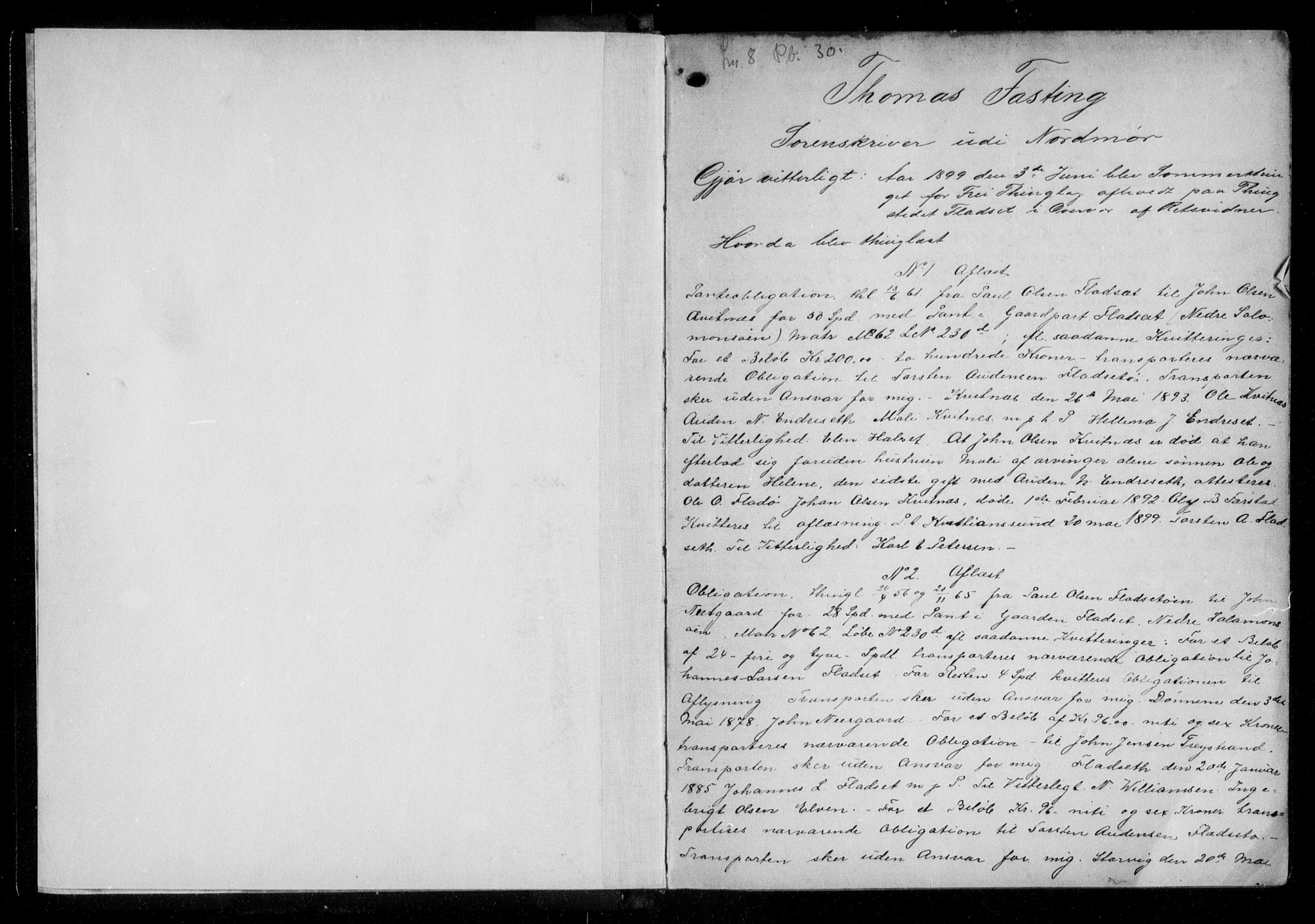 Nordmøre sorenskriveri, AV/SAT-A-4132/1/2/2Ca/L0040: Pantebok nr. 30, 1899-1901