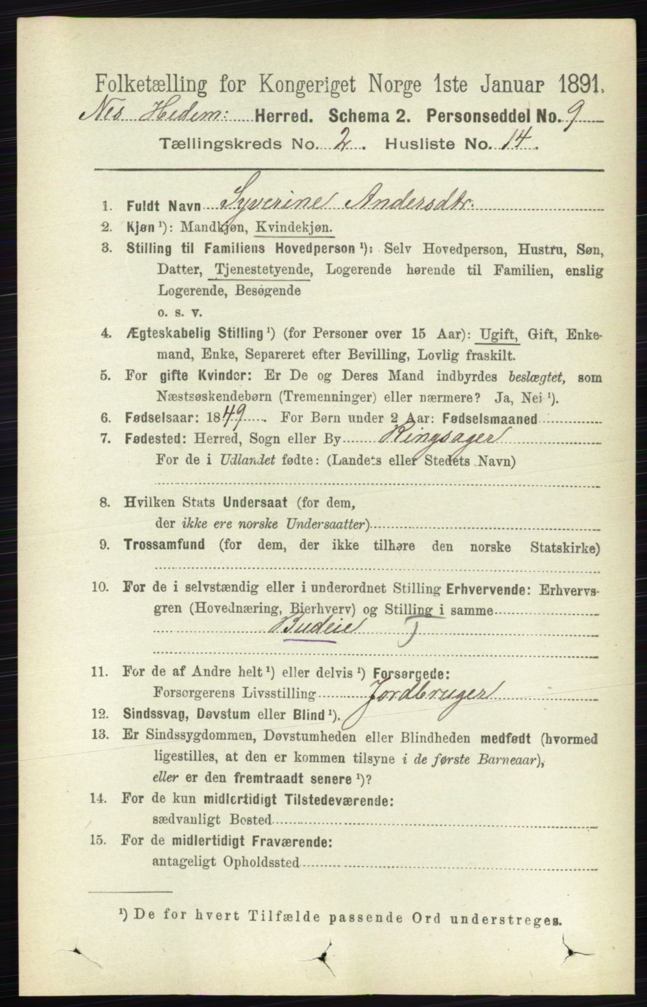 RA, Folketelling 1891 for 0411 Nes herred, 1891, s. 1159