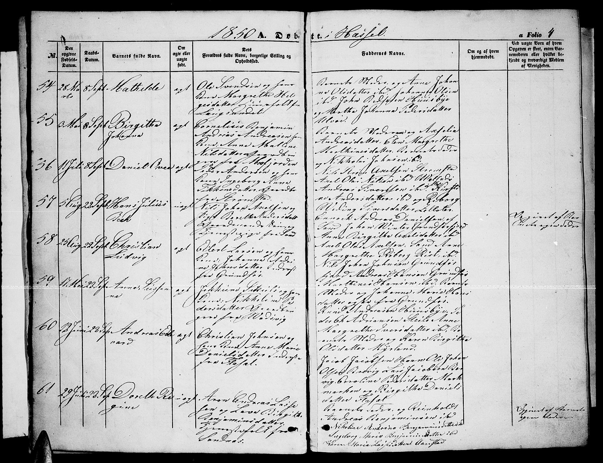 Ministerialprotokoller, klokkerbøker og fødselsregistre - Nordland, AV/SAT-A-1459/888/L1265: Klokkerbok nr. 888C03, 1850-1863, s. 4