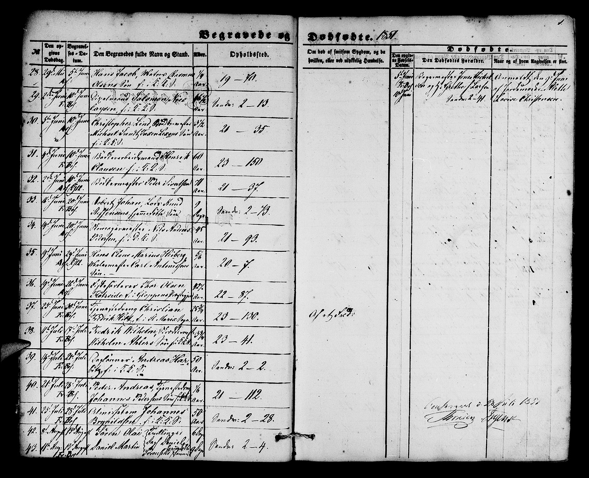 Korskirken sokneprestembete, AV/SAB-A-76101/H/Hab: Klokkerbok nr. E 2, 1851-1871, s. 1