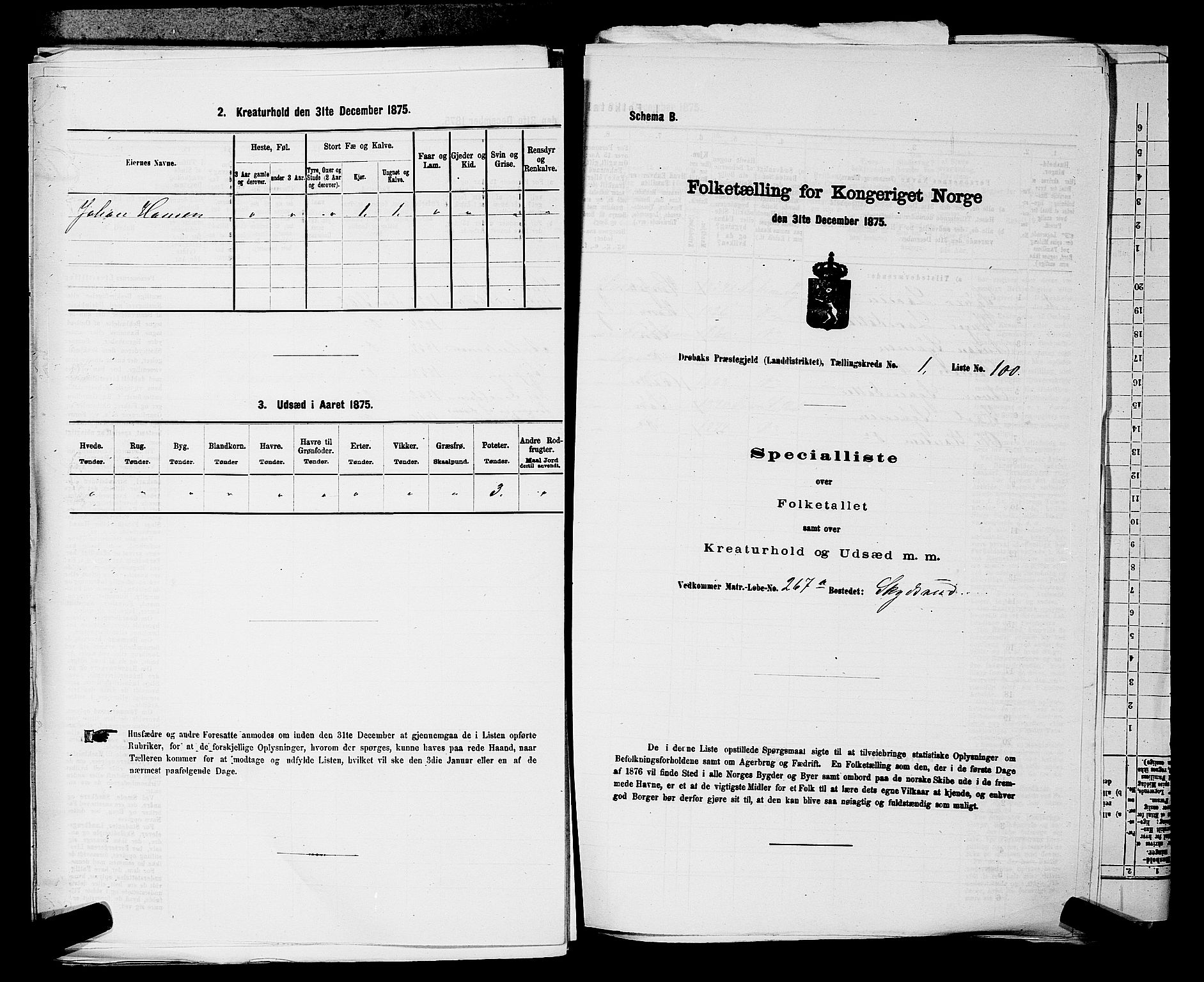 RA, Folketelling 1875 for 0215L Drøbak prestegjeld, Frogn sokn, 1875, s. 247