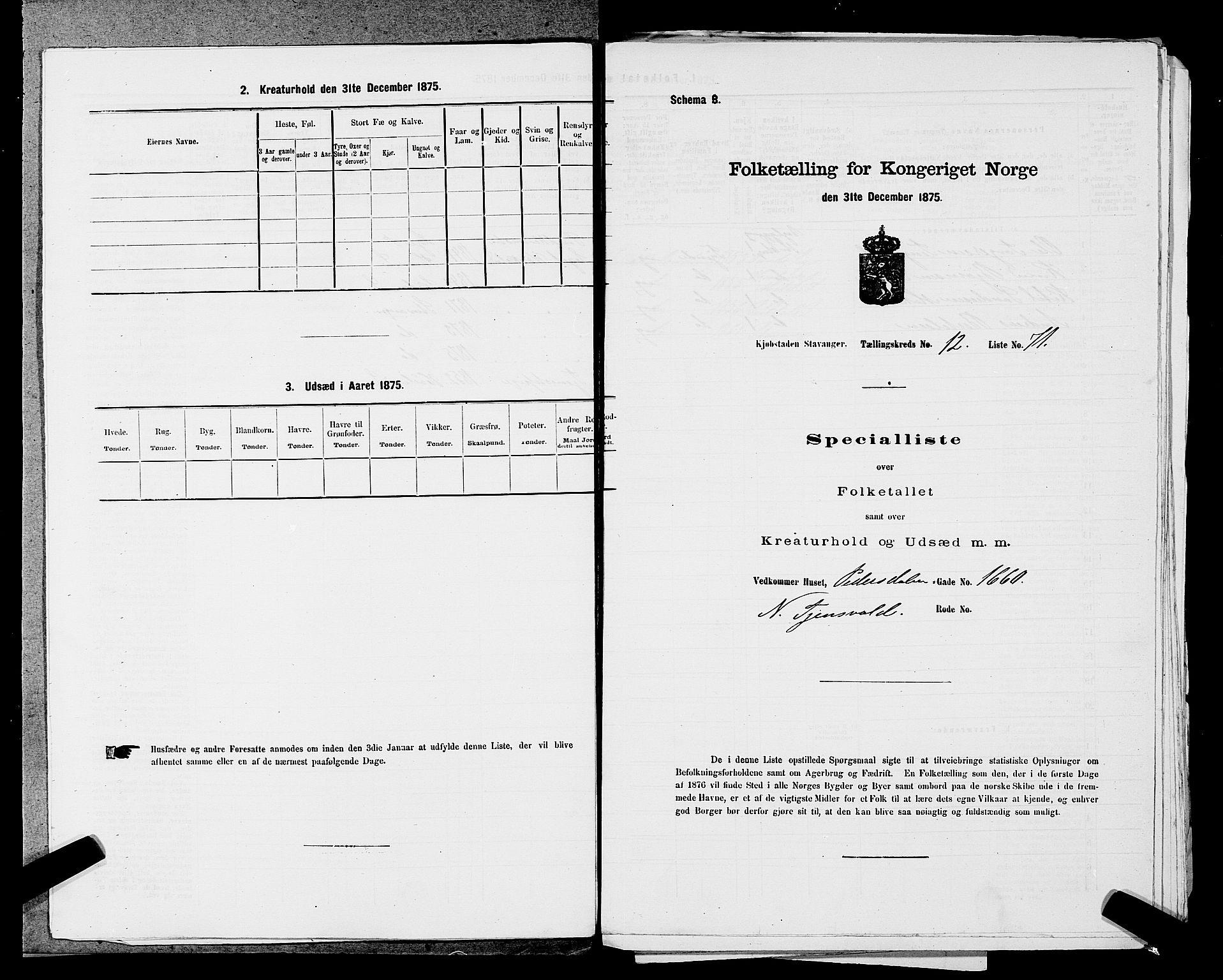 SAST, Folketelling 1875 for 1103 Stavanger kjøpstad, 1875, s. 2436