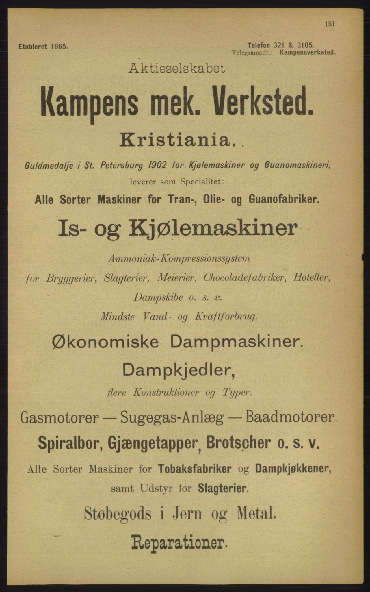 Kristiania/Oslo adressebok, PUBL/-, 1906, s. 151