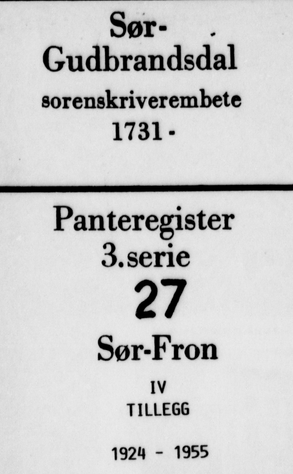Sør-Gudbrandsdal tingrett, SAH/TING-004/H/Ha/Haj/L0027: Panteregister nr. 3.27, 1924-1955