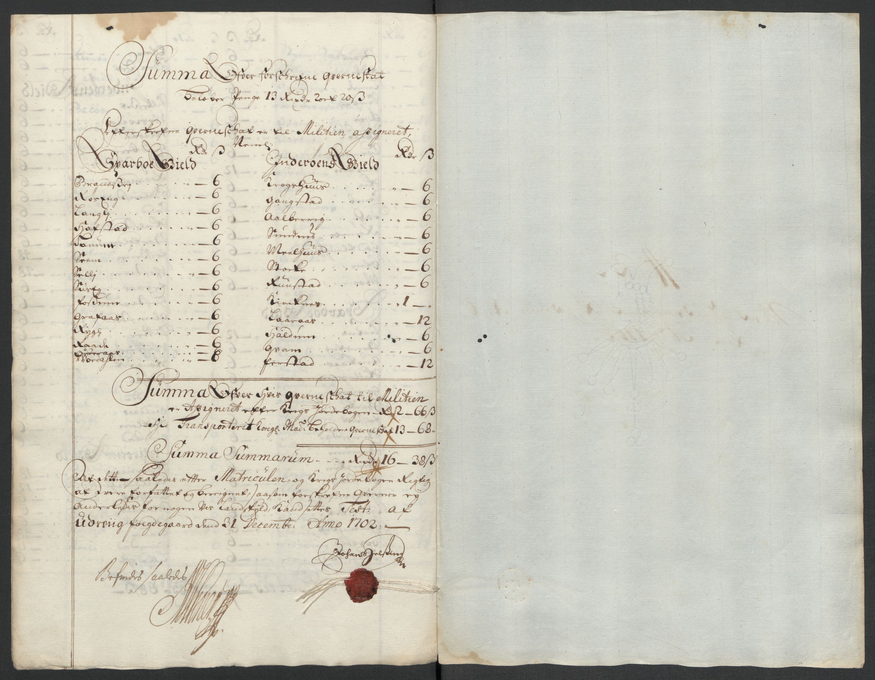 Rentekammeret inntil 1814, Reviderte regnskaper, Fogderegnskap, AV/RA-EA-4092/R63/L4312: Fogderegnskap Inderøy, 1701-1702, s. 342