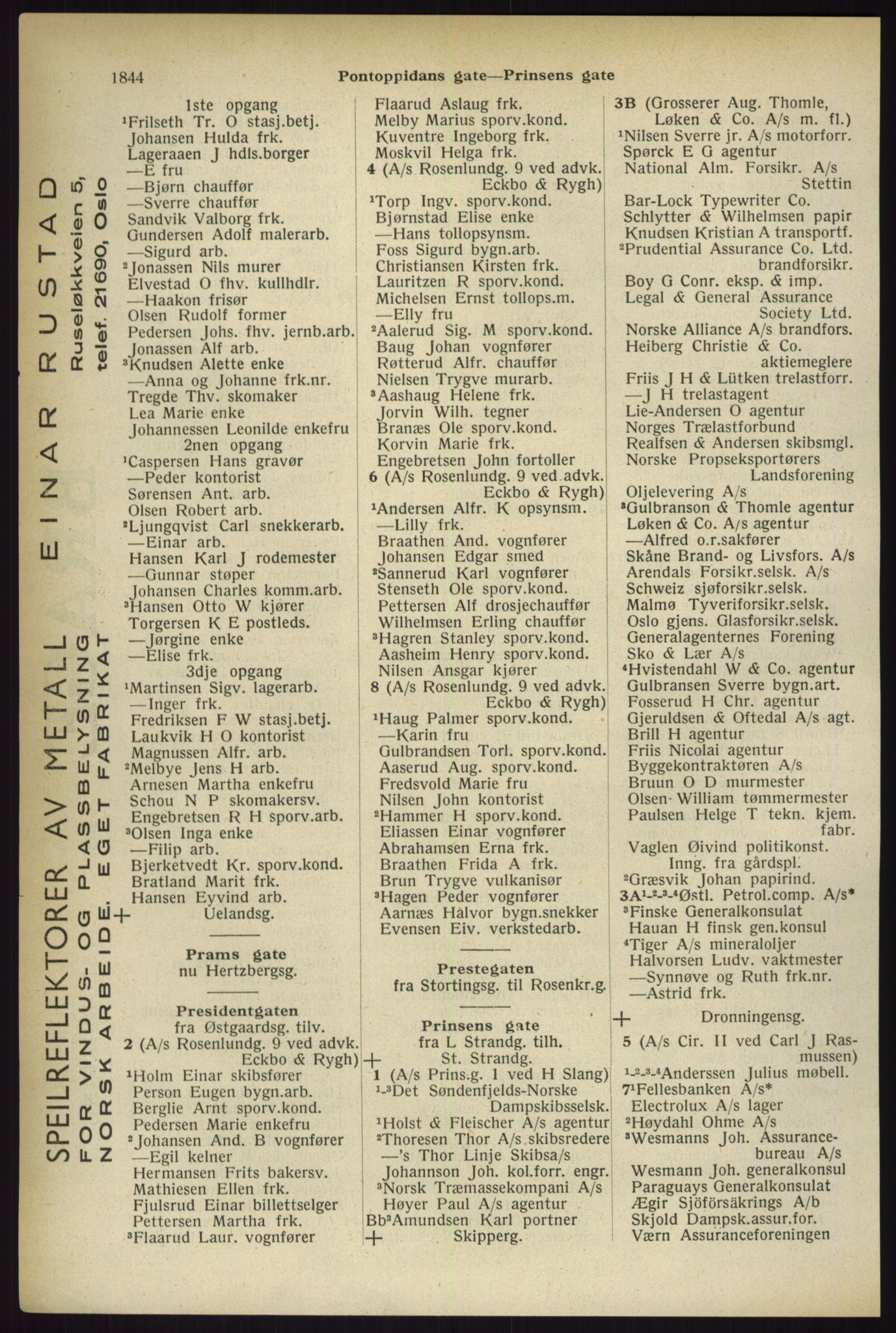 Kristiania/Oslo adressebok, PUBL/-, 1933, s. 1844