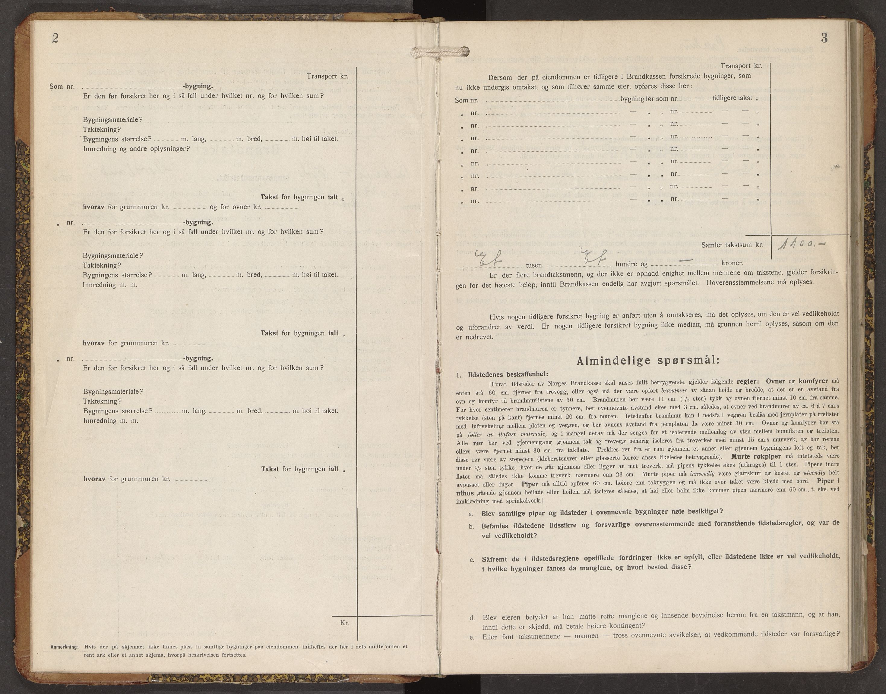 Norges Brannkasse Hol, AV/SAT-A-5601/BT/L0020: Branntakstprotokoll med skjema, 1929-1931