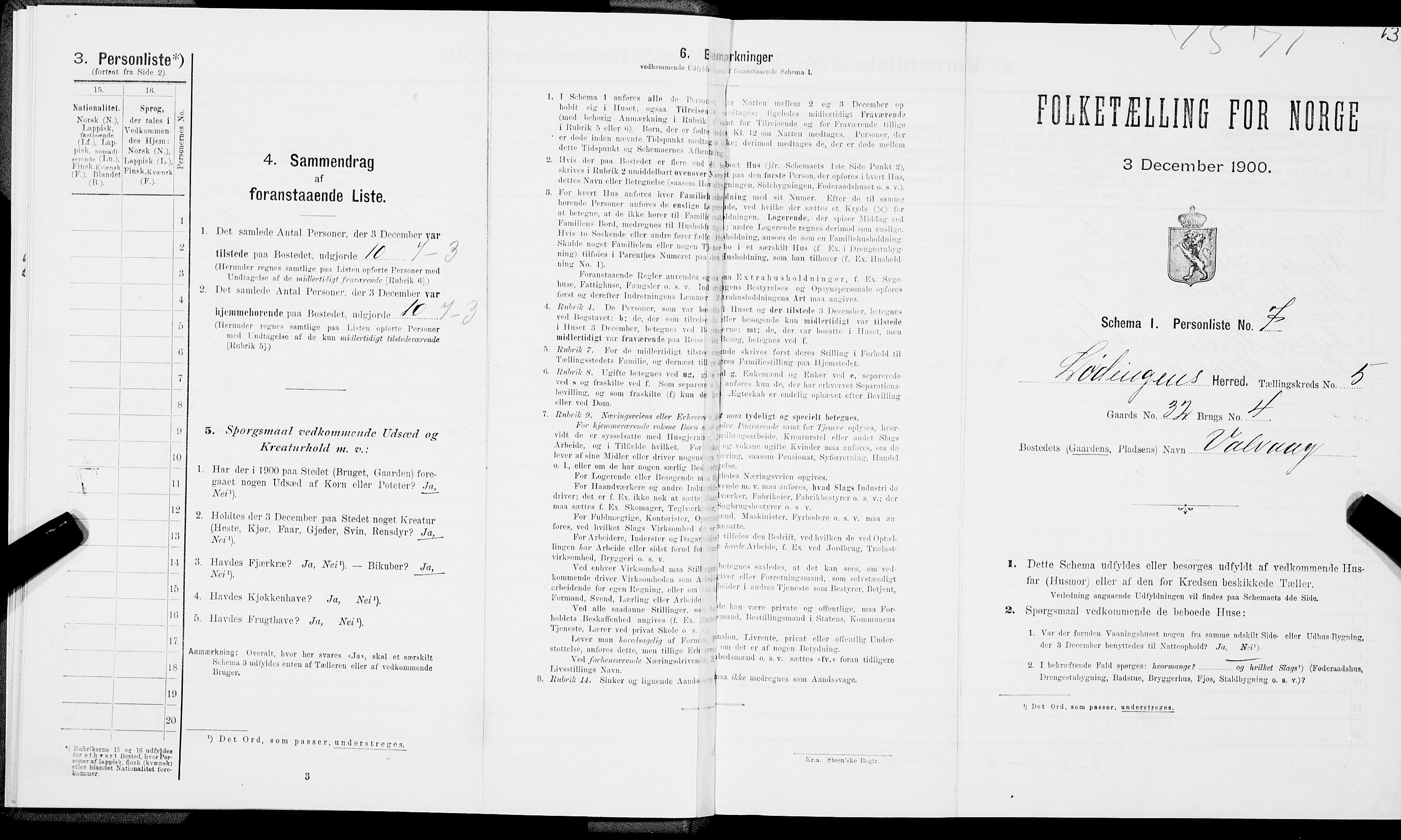 SAT, Folketelling 1900 for 1851 Lødingen herred, 1900, s. 490
