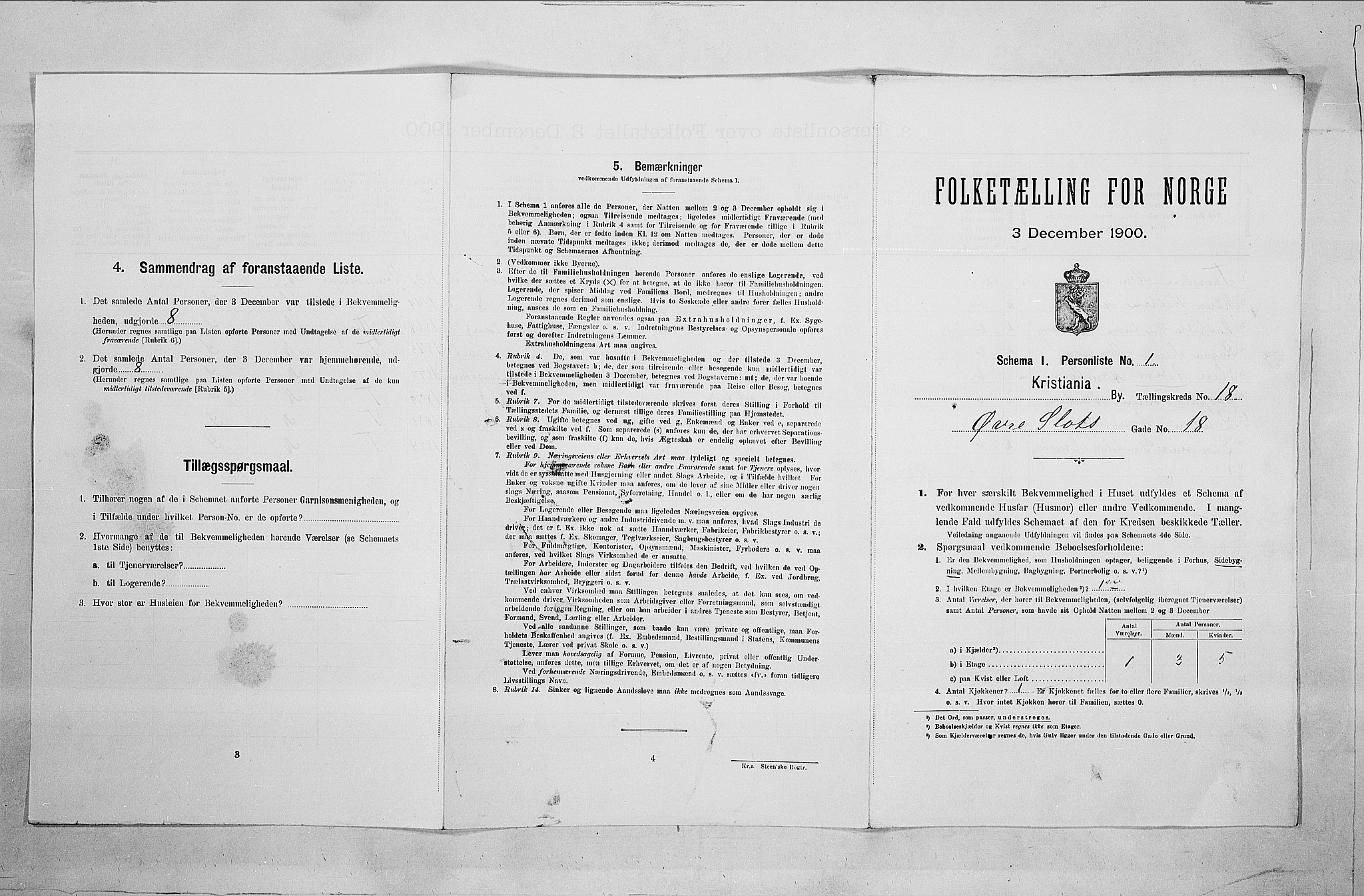 SAO, Folketelling 1900 for 0301 Kristiania kjøpstad, 1900, s. 115890