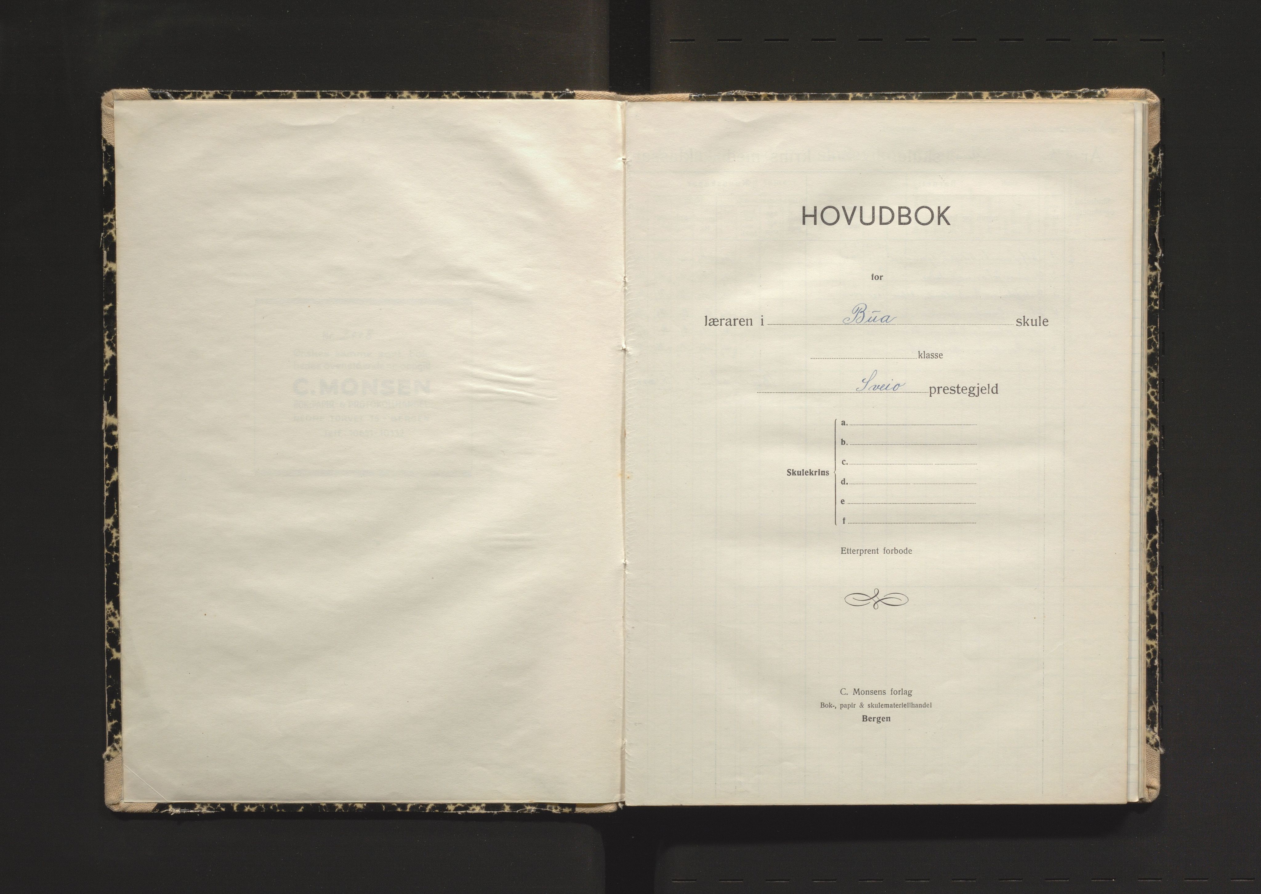 Sveio kommune. Barneskulane, IKAH/1216-231/F/Fa/L0027: Skuleprotokoll for Bua skule, 1948-1971