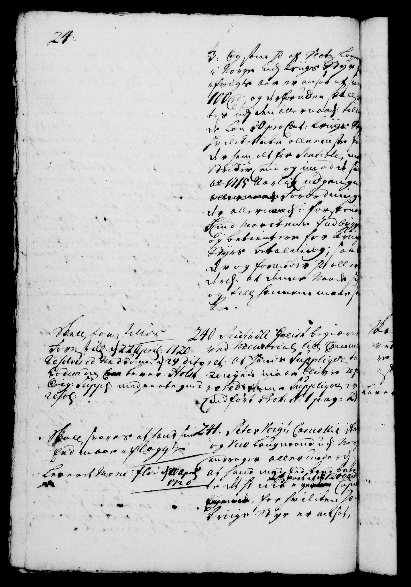 Rentekammeret, Kammerkanselliet, RA/EA-3111/G/Gh/Gha/L0001: Norsk ekstraktmemorialprotokoll, sak. 1-375 (merket RK 53.46), 1720, s. 24