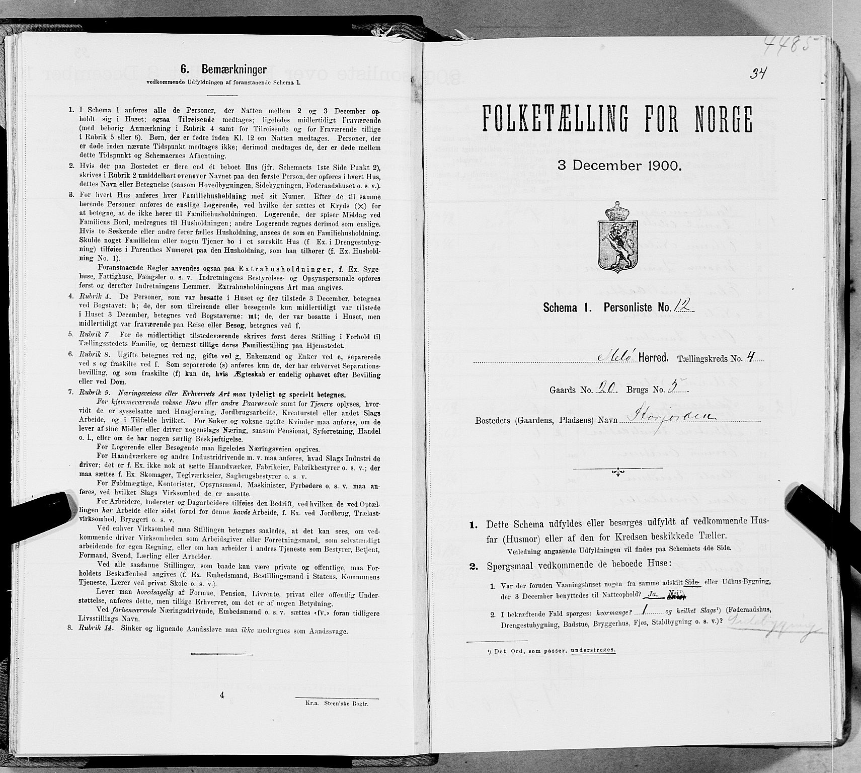 SAT, Folketelling 1900 for 1837 Meløy herred, 1900, s. 537
