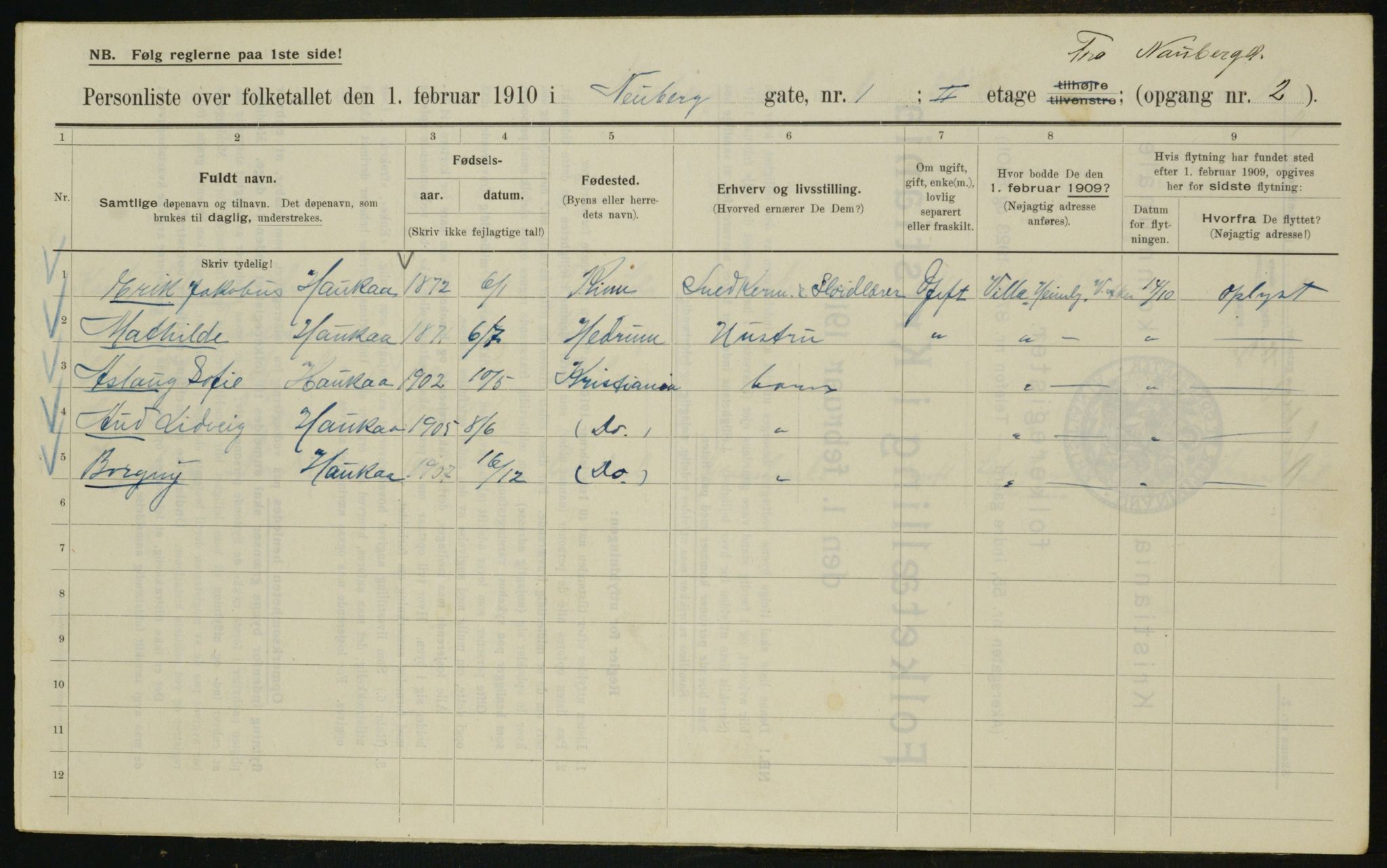 OBA, Kommunal folketelling 1.2.1910 for Kristiania, 1910, s. 67344