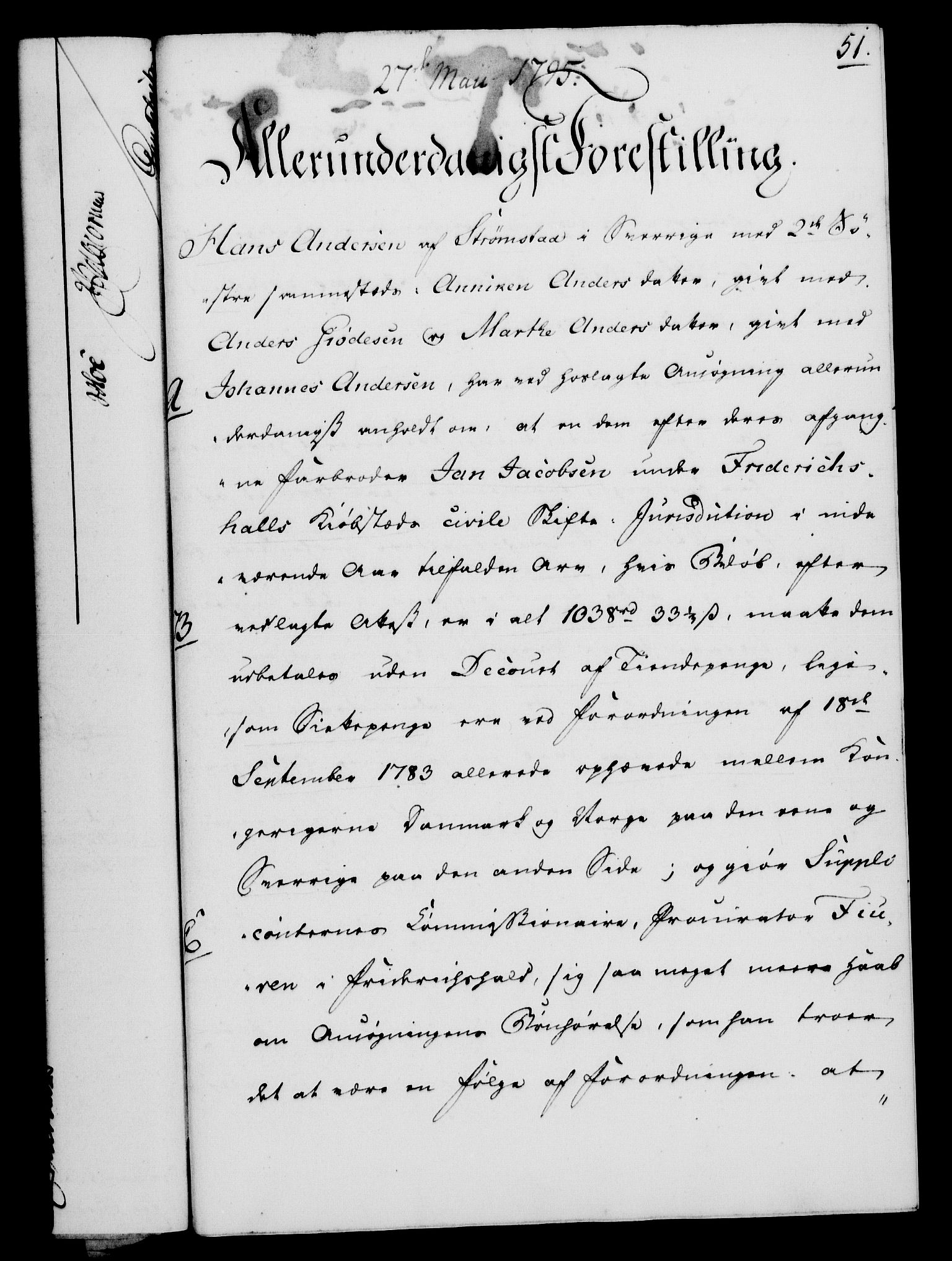 Rentekammeret, Kammerkanselliet, RA/EA-3111/G/Gf/Gfa/L0077: Norsk relasjons- og resolusjonsprotokoll (merket RK 52.77), 1795, s. 289