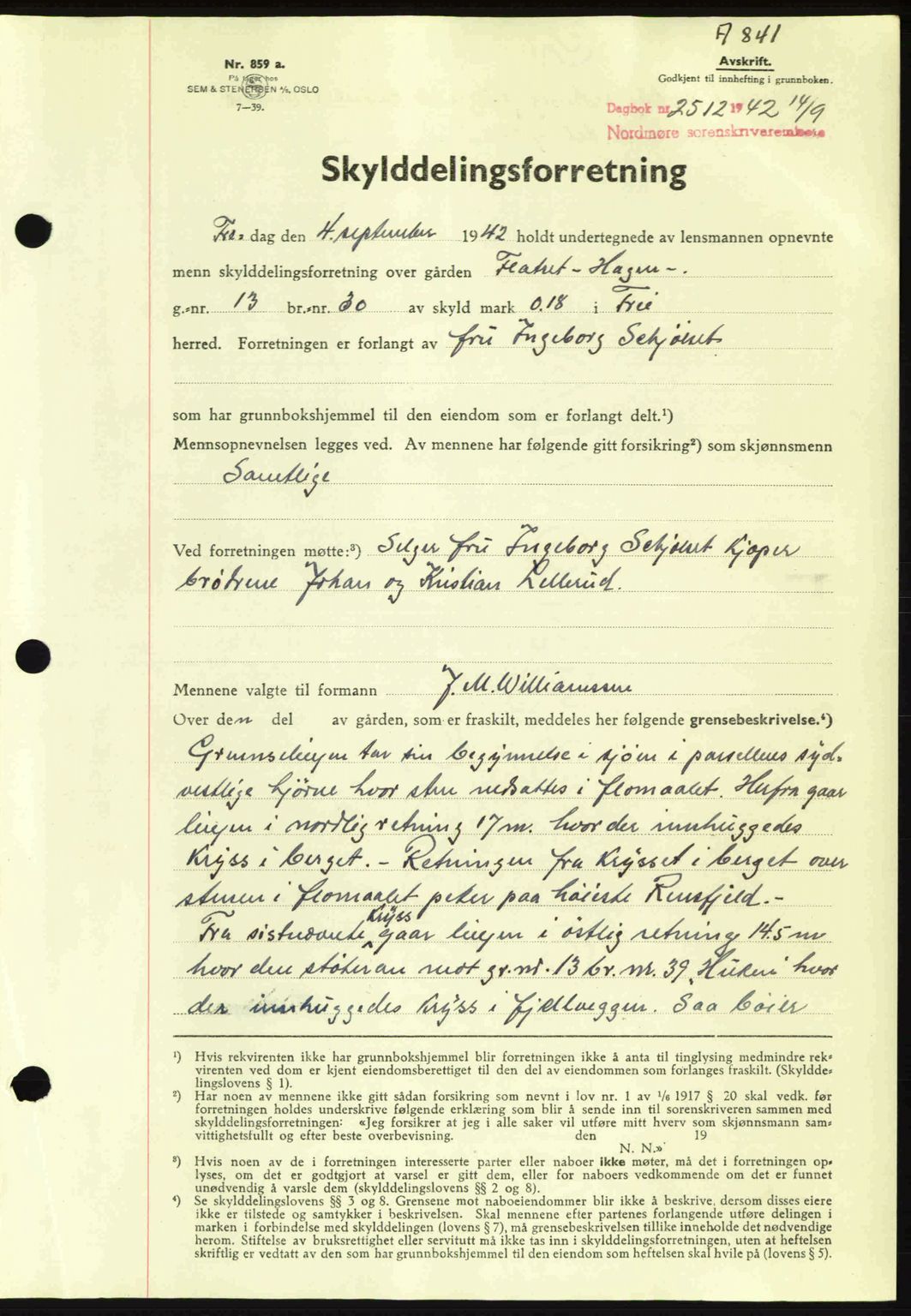 Nordmøre sorenskriveri, SAT/A-4132/1/2/2Ca: Pantebok nr. A93, 1942-1942, Dagboknr: 2512/1942