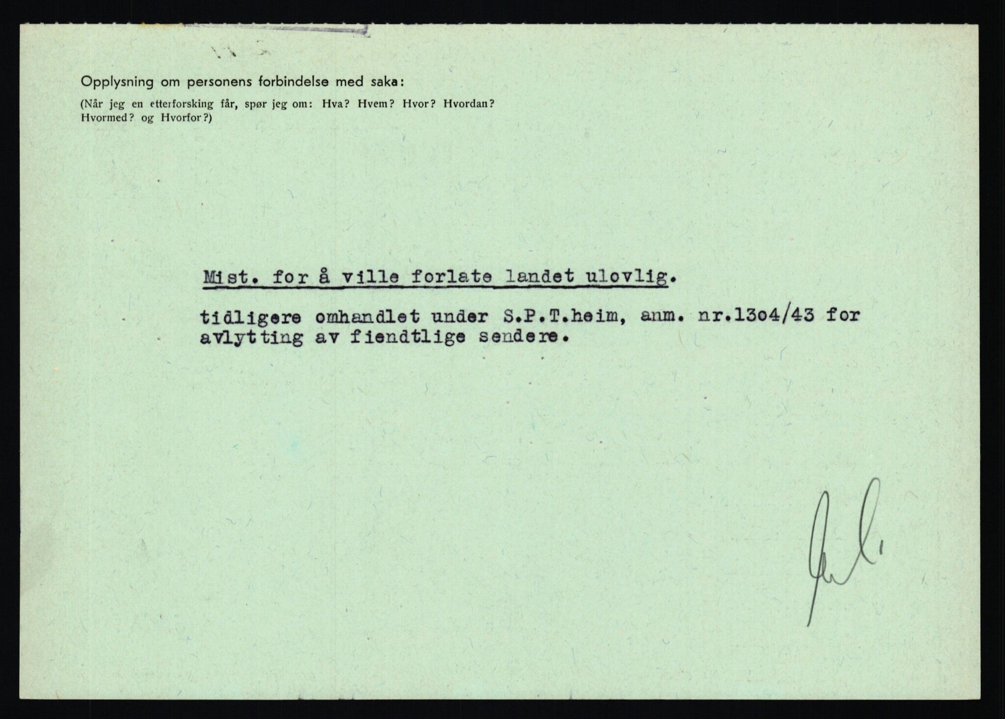 Statspolitiet - Hovedkontoret / Osloavdelingen, AV/RA-S-1329/C/Ca/L0012: Oanæs - Quistgaard	, 1943-1945, s. 4869