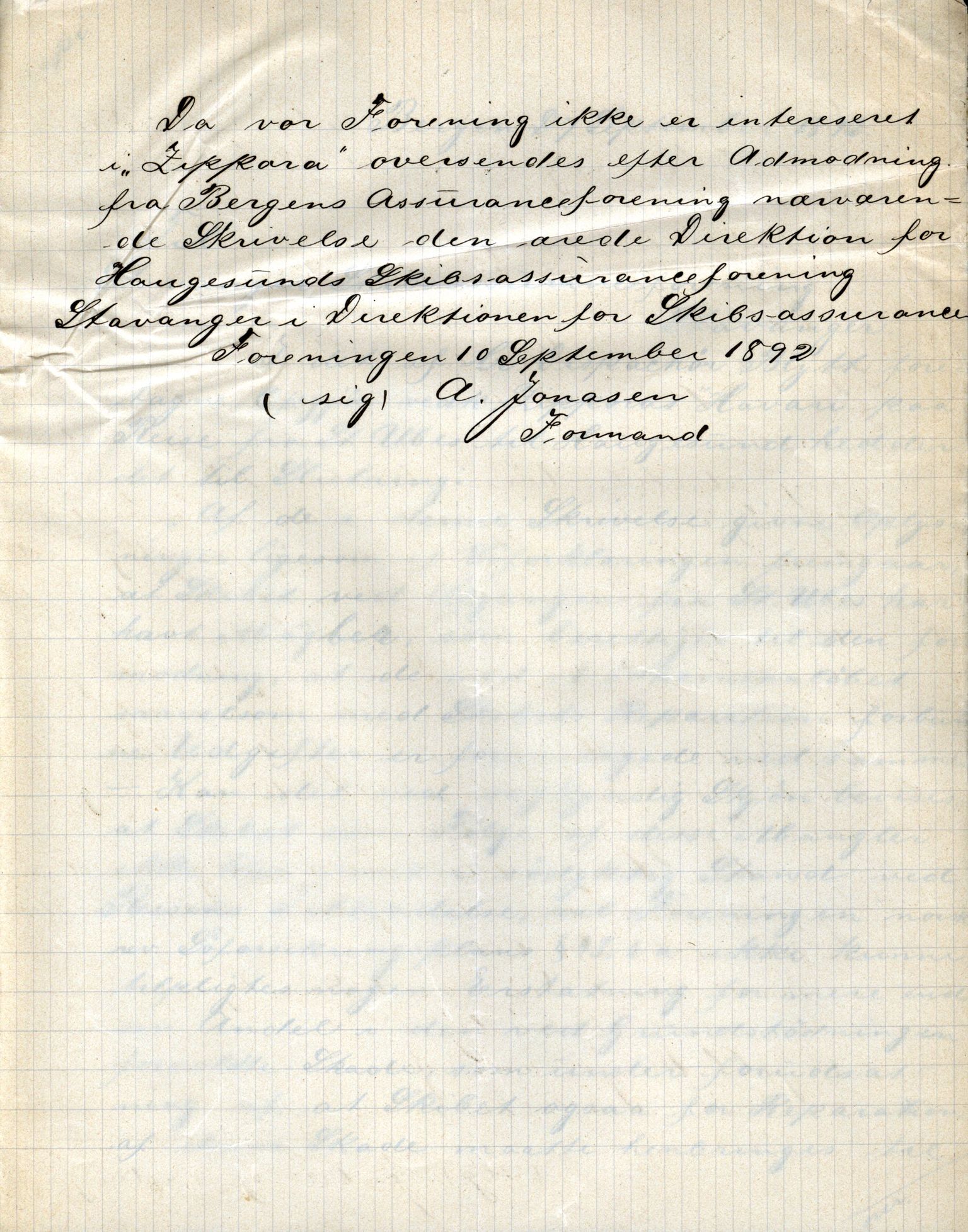 Pa 63 - Østlandske skibsassuranceforening, VEMU/A-1079/G/Ga/L0028/0004: Havaridokumenter / Hurtig, Helene, Hans Nielsen Hauge, Telefon, Zeppora, 1892, s. 27