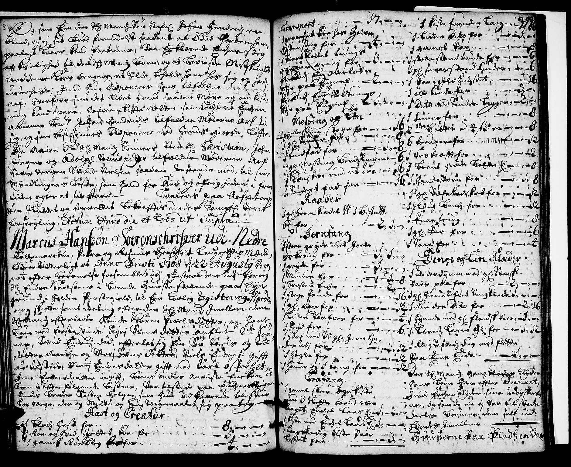 Nedre Telemark sorenskriveri, AV/SAKO-A-135/H/Hb/Hba/L0006: Skifteprotokoll, 1703-1709, s. 298b-299a