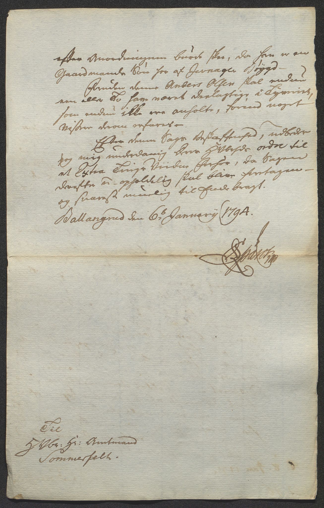 Fylkesmannen i Oppland, SAH/FYO-002/1/D/Dl/L0512B: Brev fra fogden i Toten, 1793-1794, s. 109