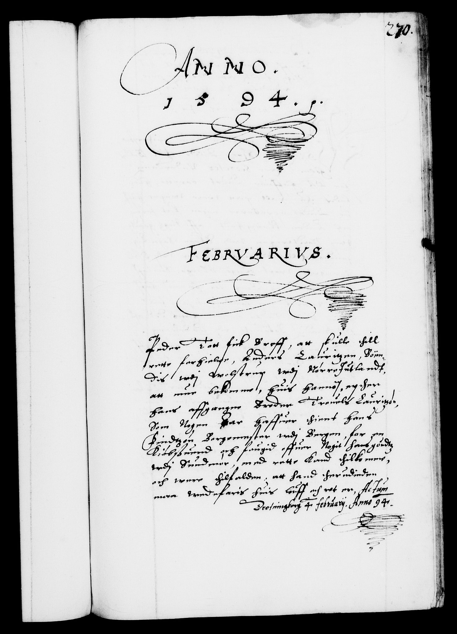 Danske Kanselli 1572-1799, RA/EA-3023/F/Fc/Fca/Fcab/L0002: Norske tegnelser (mikrofilm), 1588-1596, s. 270a