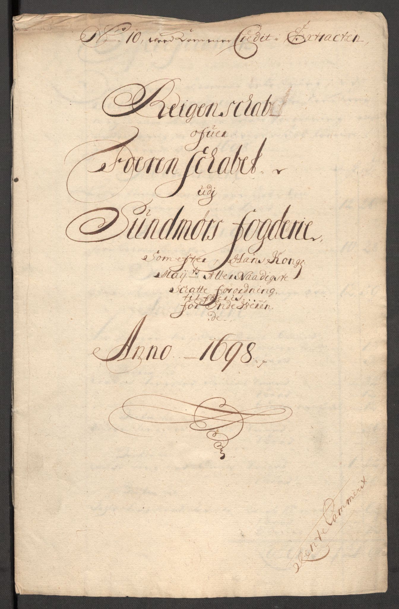 Rentekammeret inntil 1814, Reviderte regnskaper, Fogderegnskap, RA/EA-4092/R54/L3556: Fogderegnskap Sunnmøre, 1696-1698, s. 393