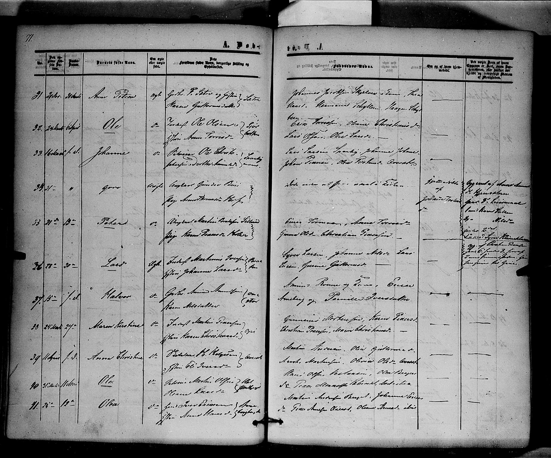 Hof prestekontor, AV/SAH-PREST-038/H/Ha/Haa/L0008: Ministerialbok nr. 8, 1849-1861, s. 71