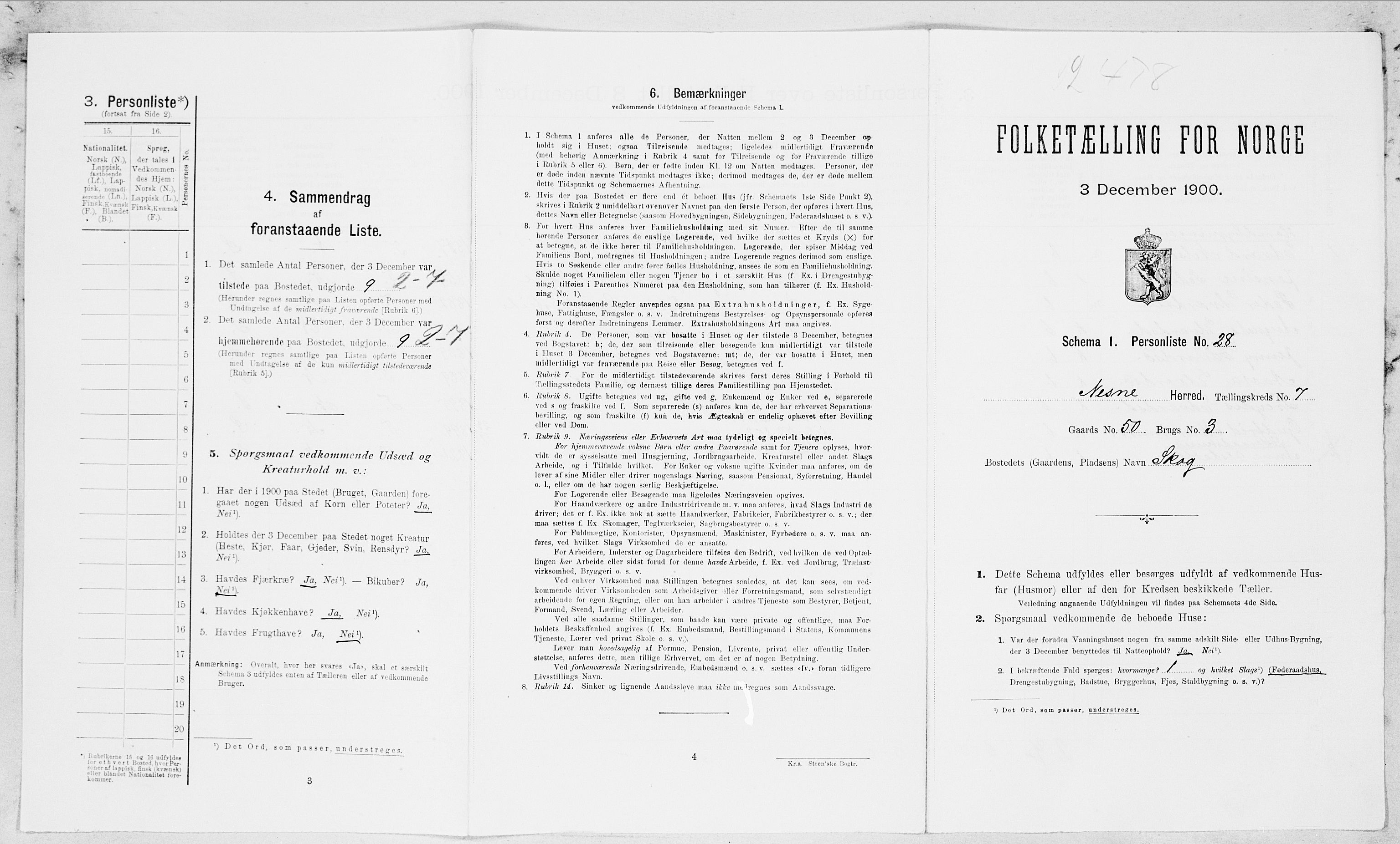 SAT, Folketelling 1900 for 1828 Nesna herred, 1900, s. 618