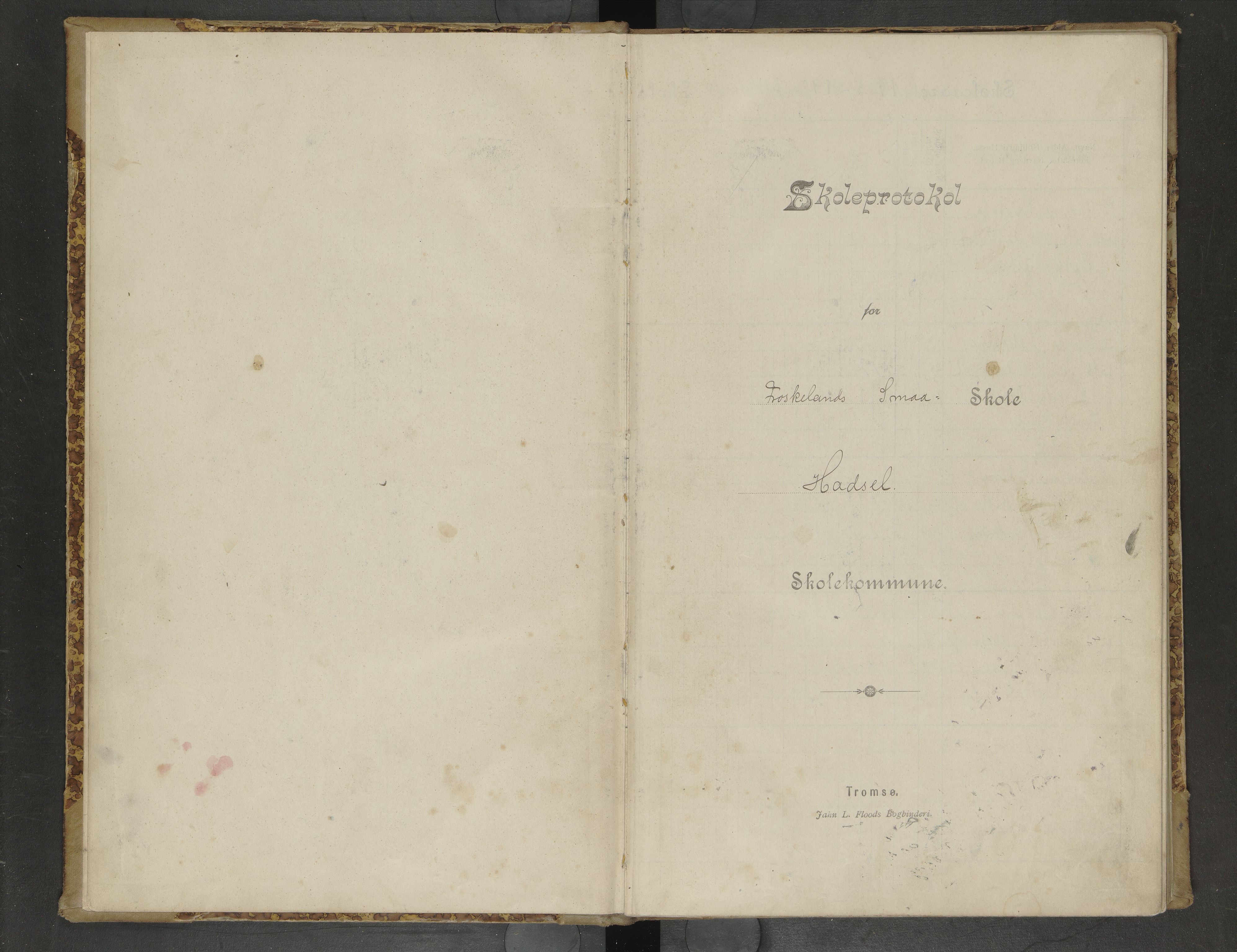 Hadsel kommune. Frøskeland skolekrets, AIN/K-18660.510.40/G/L0001: Skoleprotokoll for Frøskeland småskole, 1905-1920