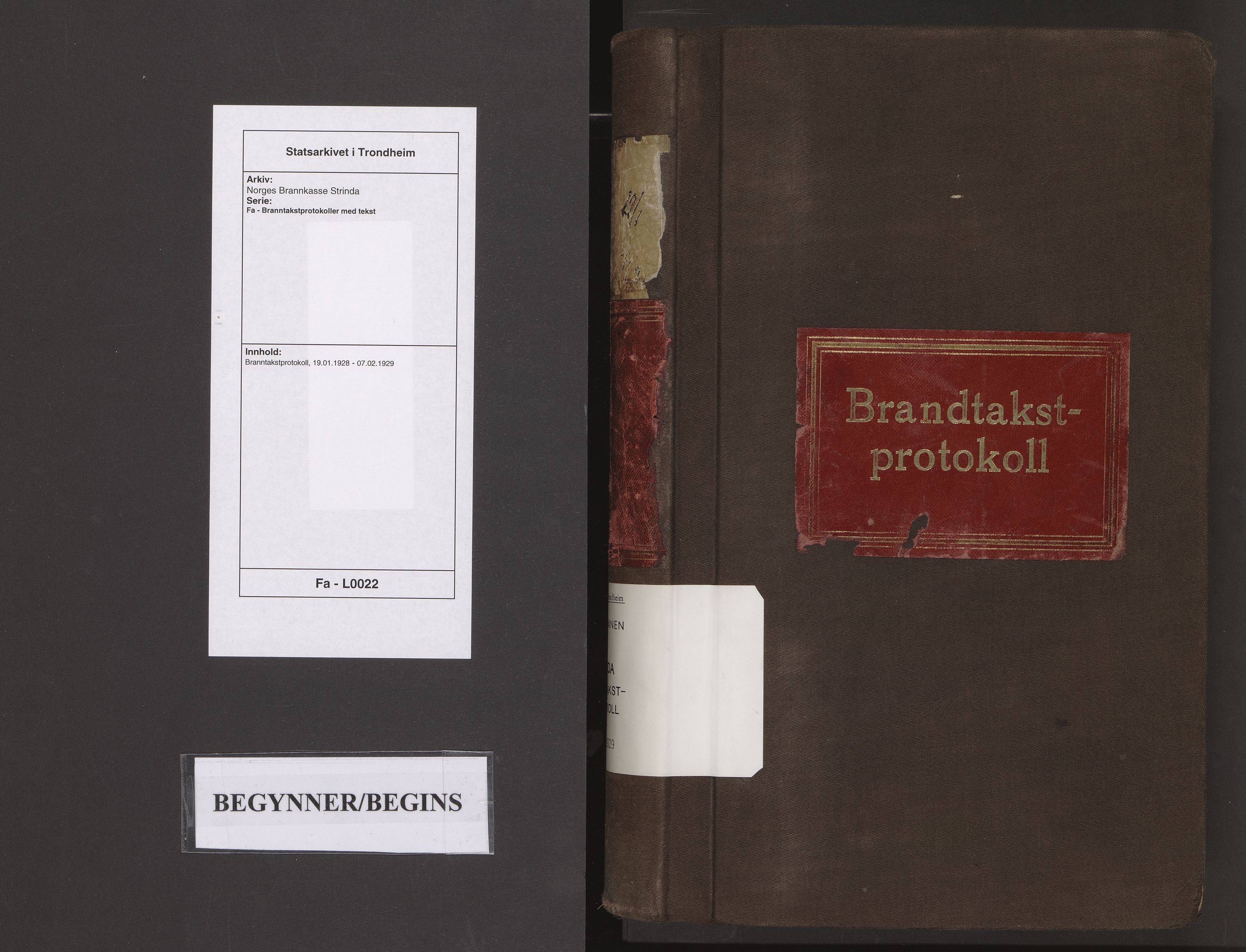 Norges Brannkasse Strinda, SAT/A-5516/Fa/L0022: Branntakstprotokoll, 1928-1929
