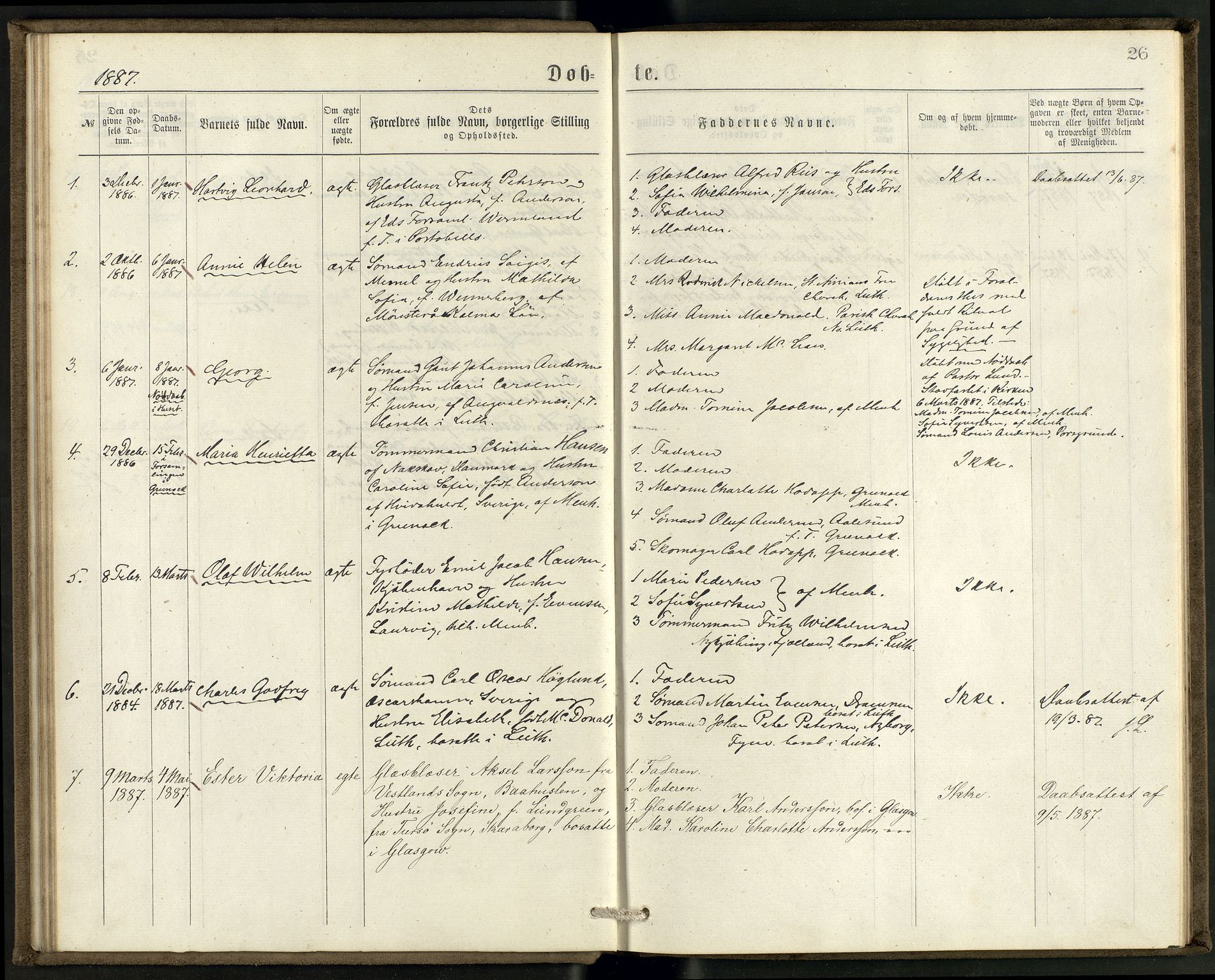 Den norske sjømannsmisjon i utlandet/Skotske havner (Leith, Glasgow), AV/SAB-SAB/PA-0100/H/Ha/Haa/L0002: Ministerialbok nr. A 2, 1877-1887, s. 25b-26a