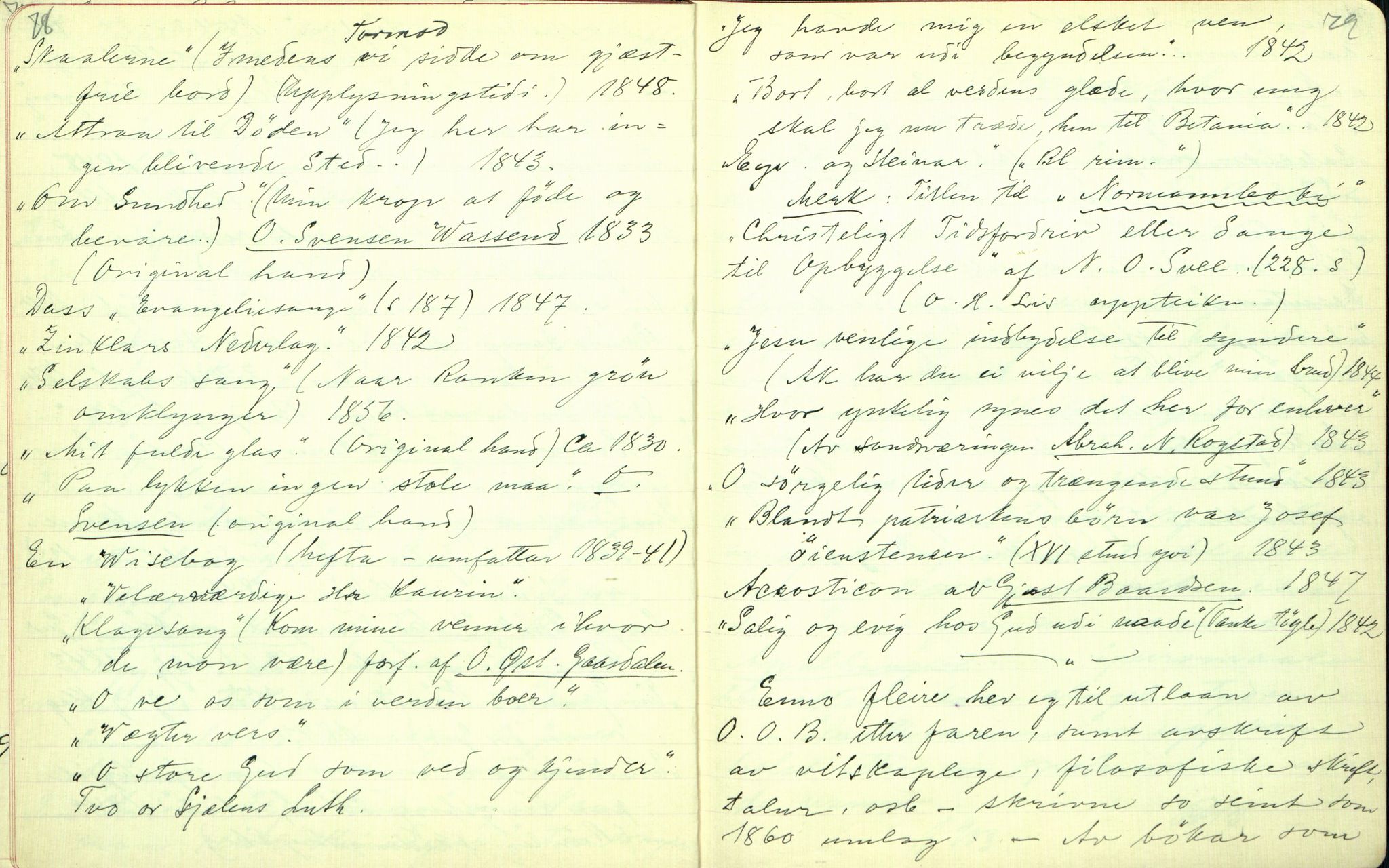 Rikard Berge, TEMU/TGM-A-1003/F/L0001/0022: 001-030 Innholdslister / 18. Plebei-visur (Laagfolkeleg poesi, skilingsdikt), 1902, s. 78-79