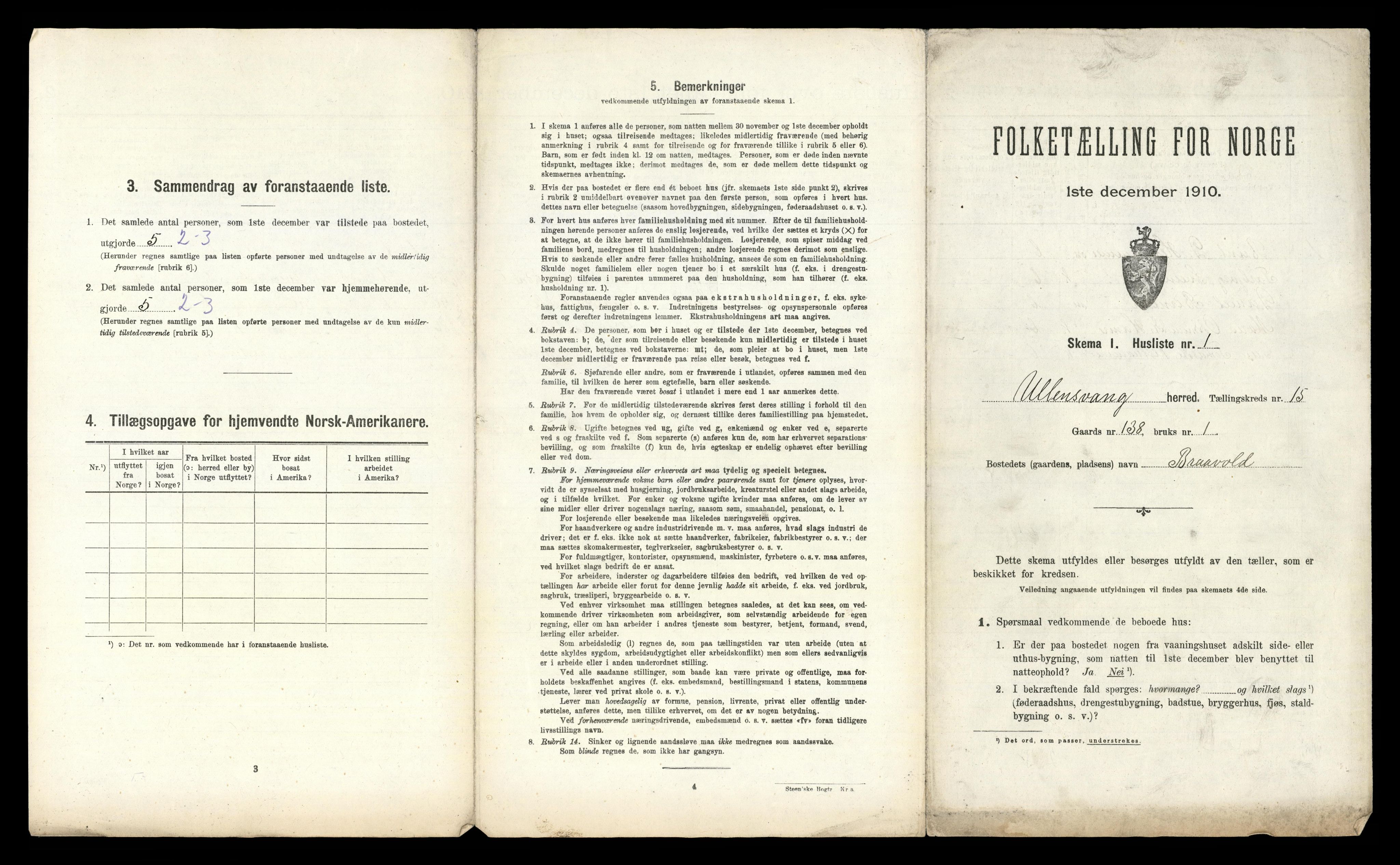 RA, Folketelling 1910 for 1230 Ullensvang herred, 1910, s. 1807