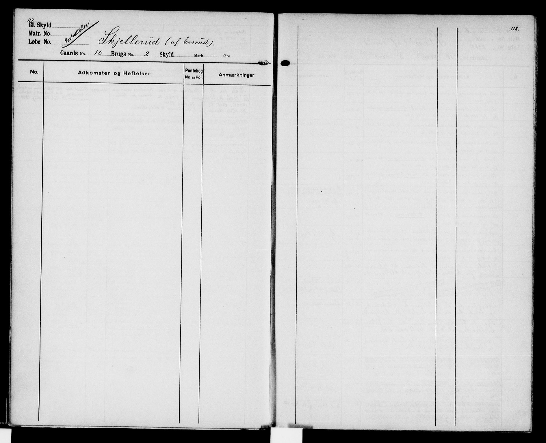 Hadeland og Land tingrett, AV/SAH-TING-010/H/Ha/Hac/L0013: Panteregister nr. 3.13, 1906-1951, s. 117-118