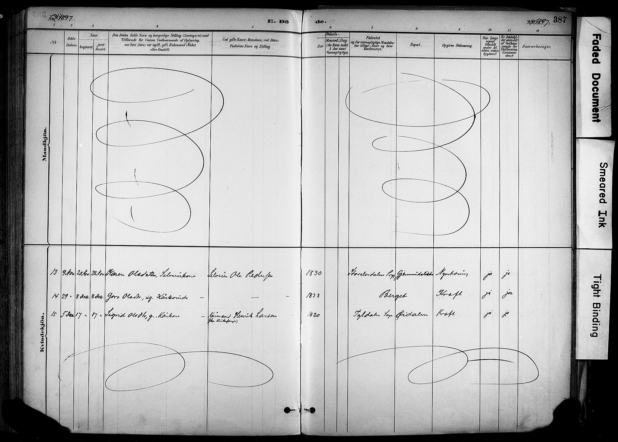 Alvdal prestekontor, SAH/PREST-060/H/Ha/Haa/L0002: Ministerialbok nr. 2, 1883-1906, s. 387