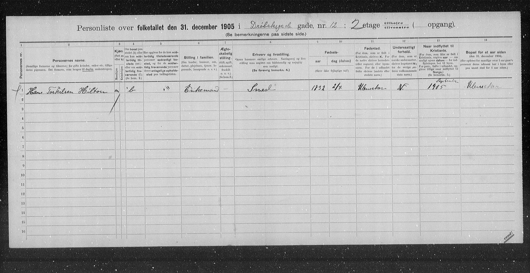 OBA, Kommunal folketelling 31.12.1905 for Kristiania kjøpstad, 1905, s. 9094