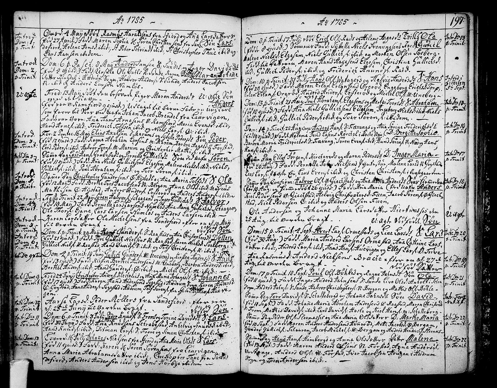 Sandar kirkebøker, AV/SAKO-A-243/F/Fa/L0002: Ministerialbok nr. 2, 1733-1788, s. 197