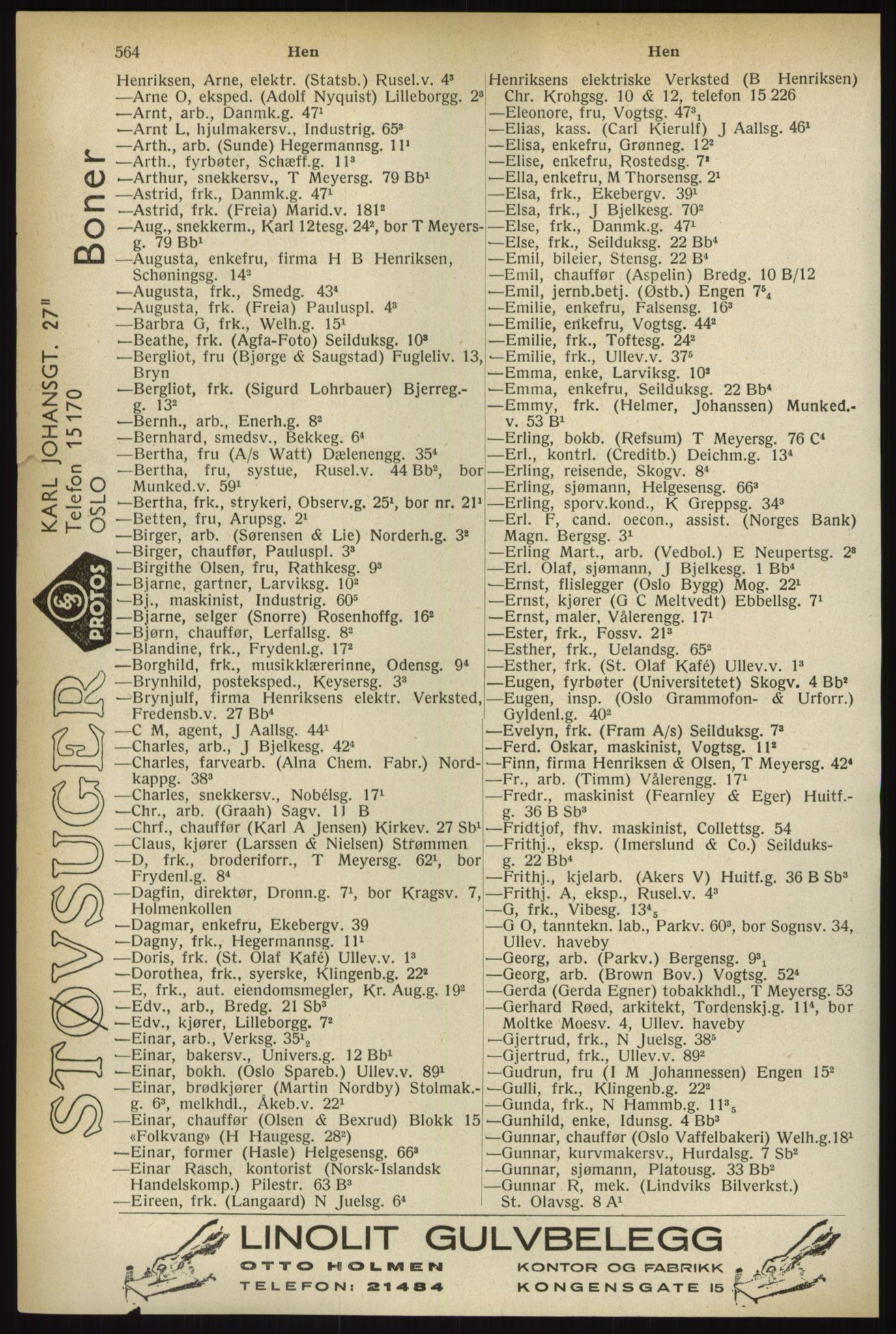 Kristiania/Oslo adressebok, PUBL/-, 1933, s. 564