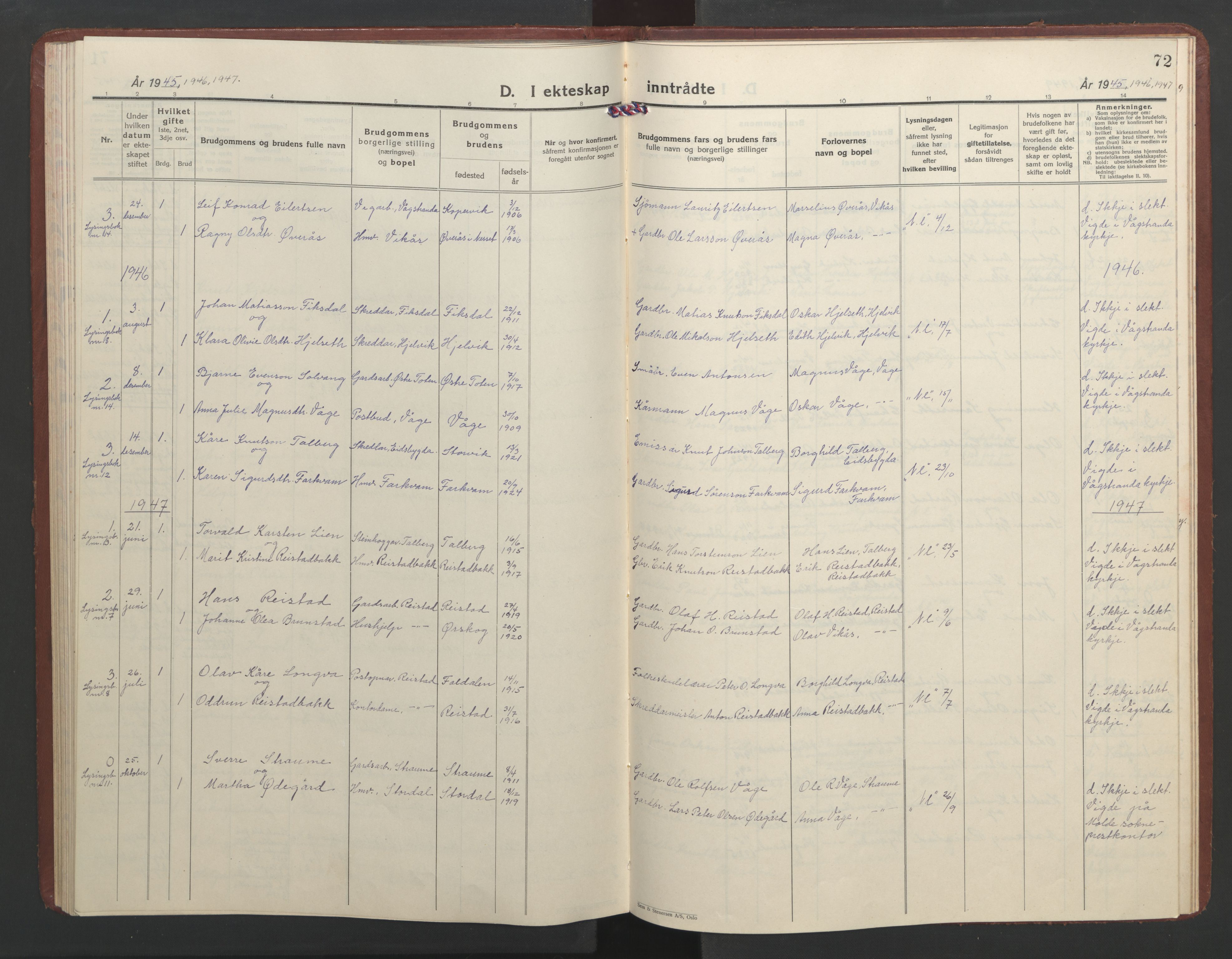 Ministerialprotokoller, klokkerbøker og fødselsregistre - Møre og Romsdal, AV/SAT-A-1454/550/L0619: Klokkerbok nr. 550C02, 1928-1967, s. 72